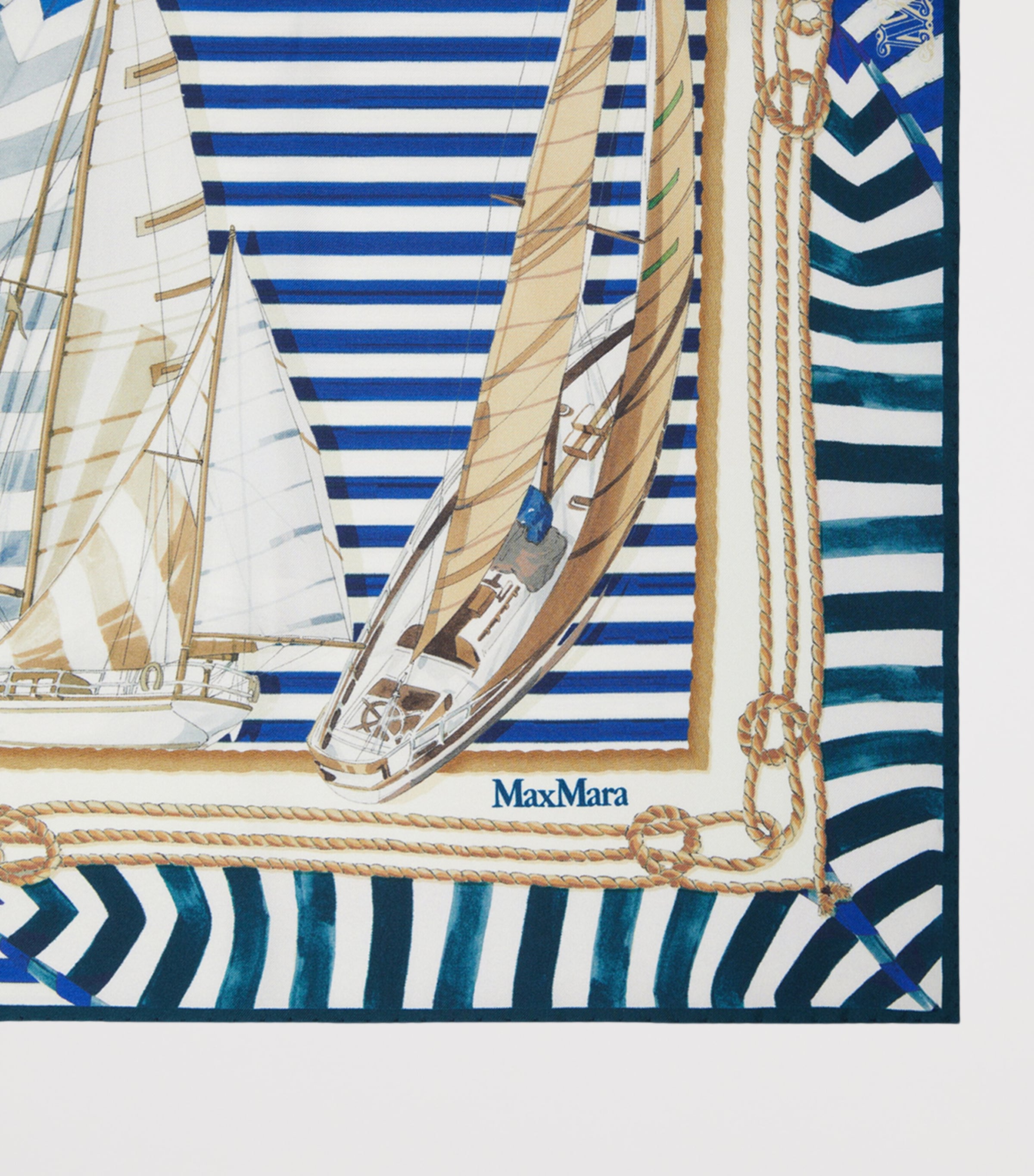 Max Mara Silk Printed Scarf Ultramarine Image 2
