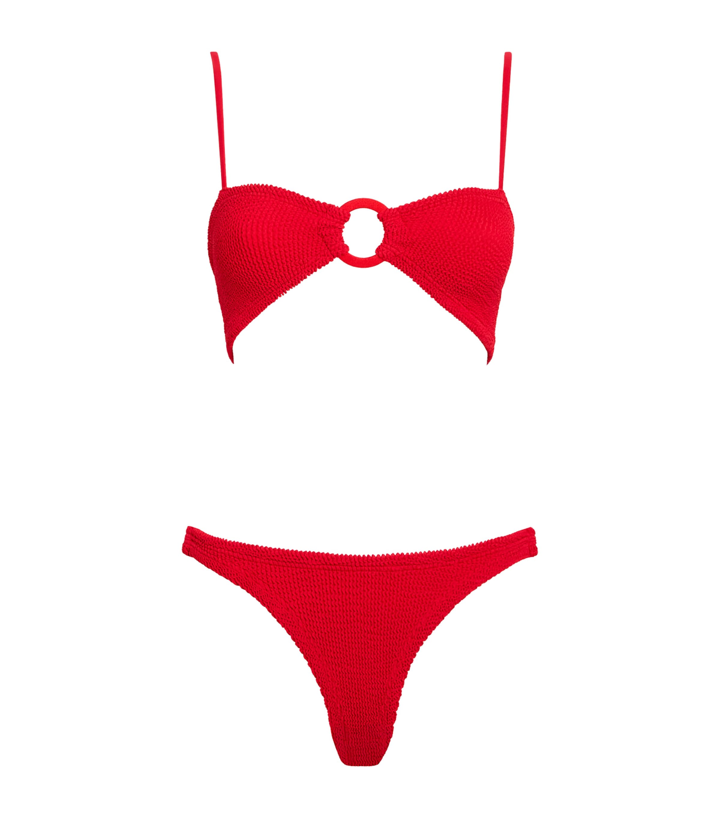 Hunza G Misty Tonal Hoop Bikini In Red