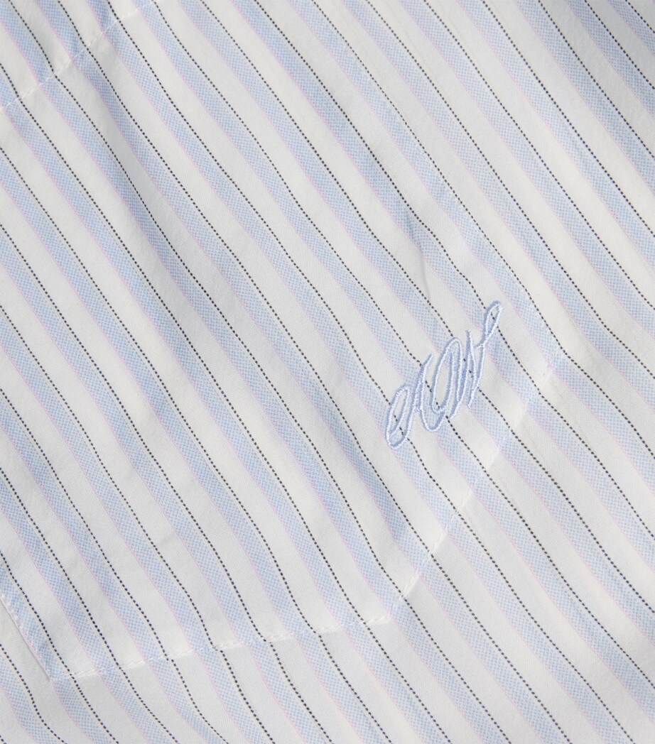 Alexander Wang Womens Silk Stripe Oversized Shirt Oxfrd Blu/wht Image 5