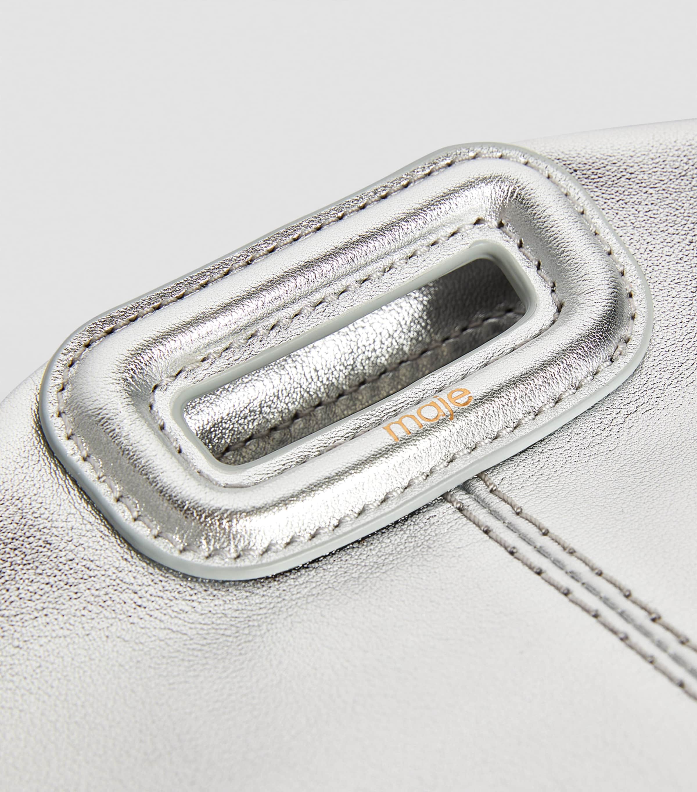 Mini Leather Miss M Shoulder Bag SILVER Image 6