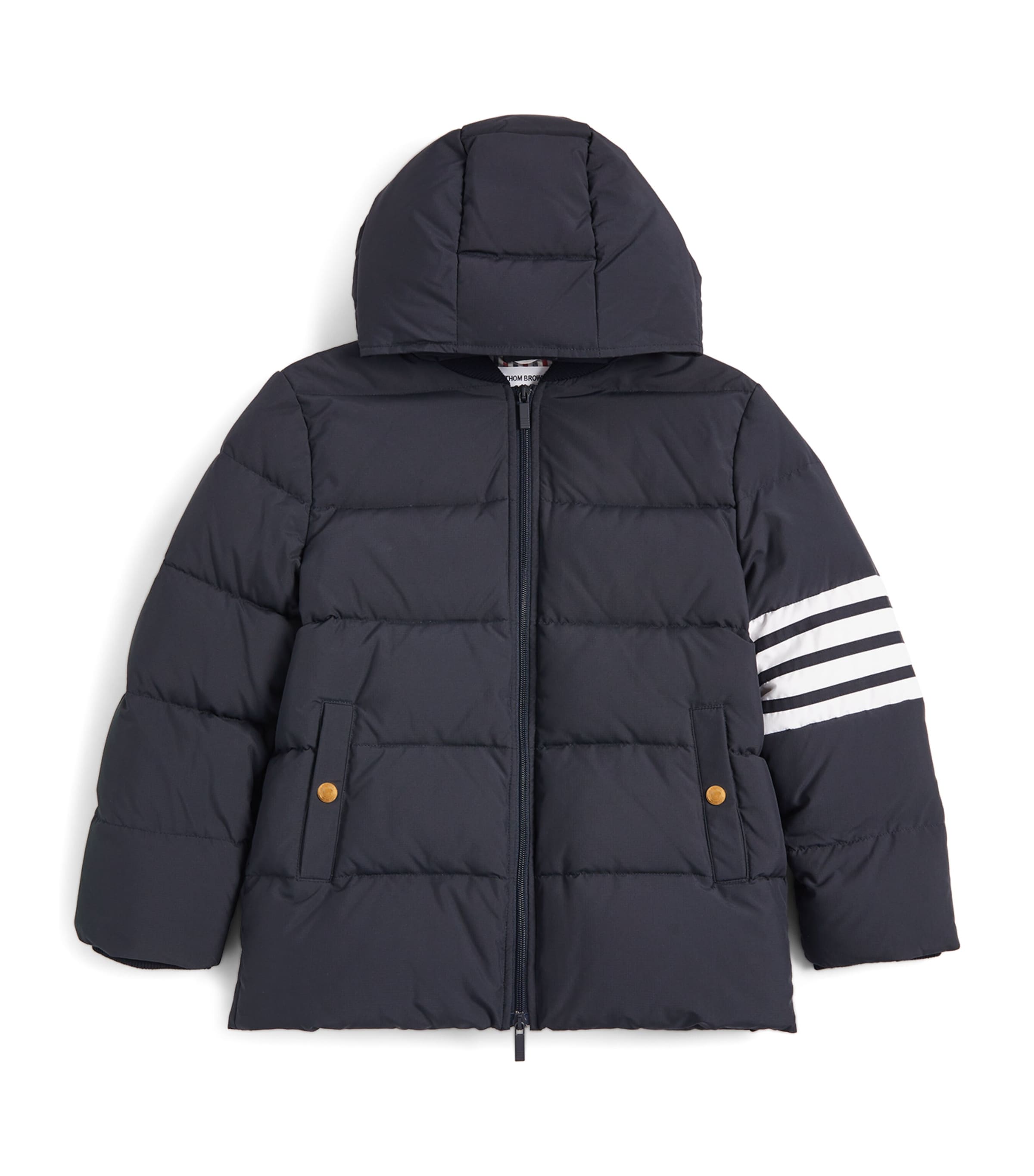 Shop Thom Browne Down 4-bar Puffer Jacket In Navy