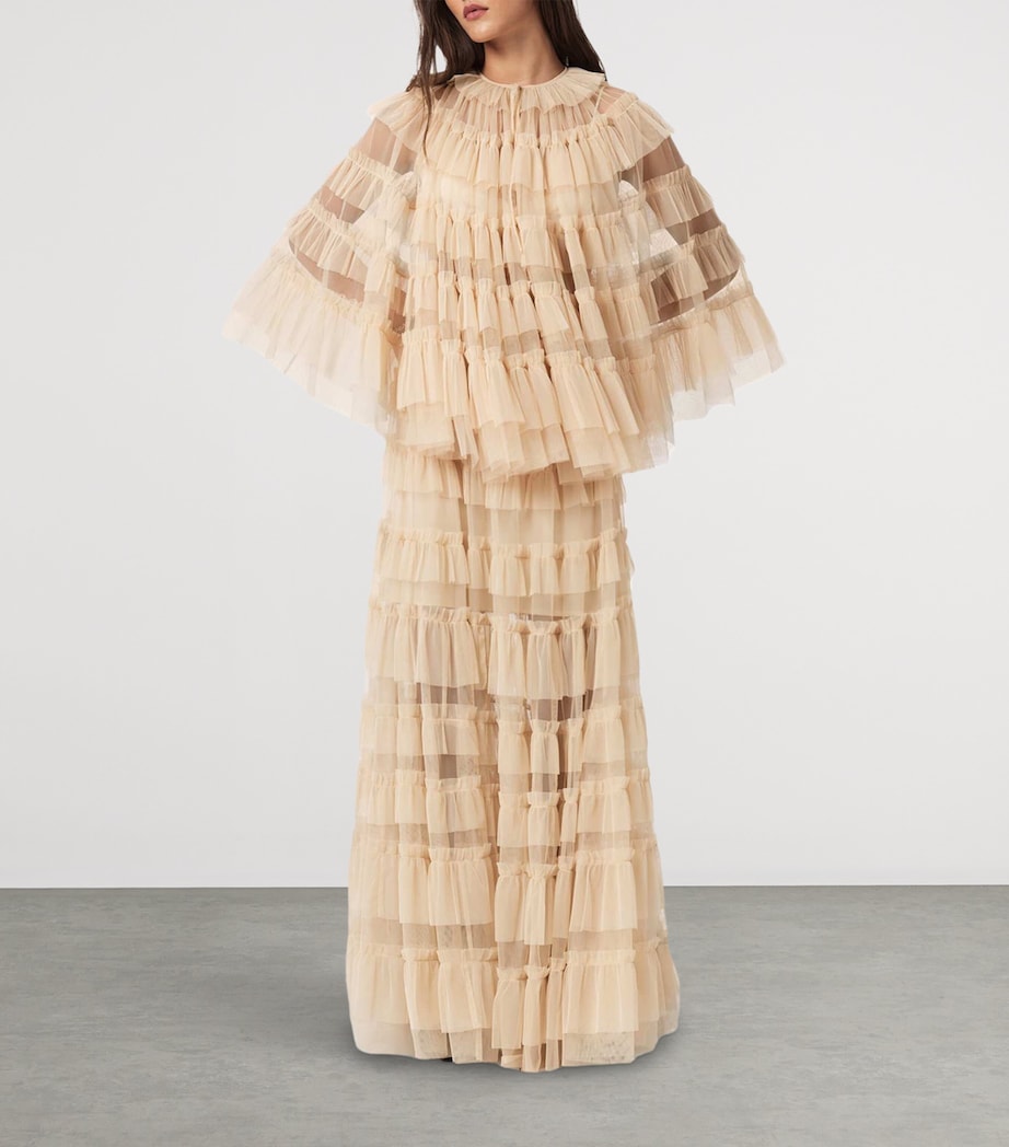 Tulle Ruffled Aude Cape Top BLUSH PINK Image 2