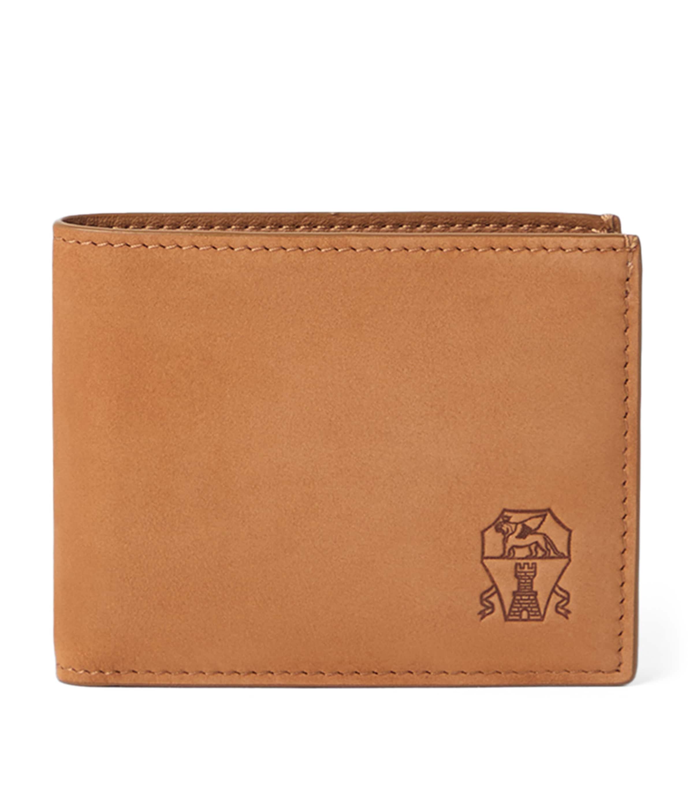 Brunello Cucinelli Nubuck Logo Bifold Wallet Image 1