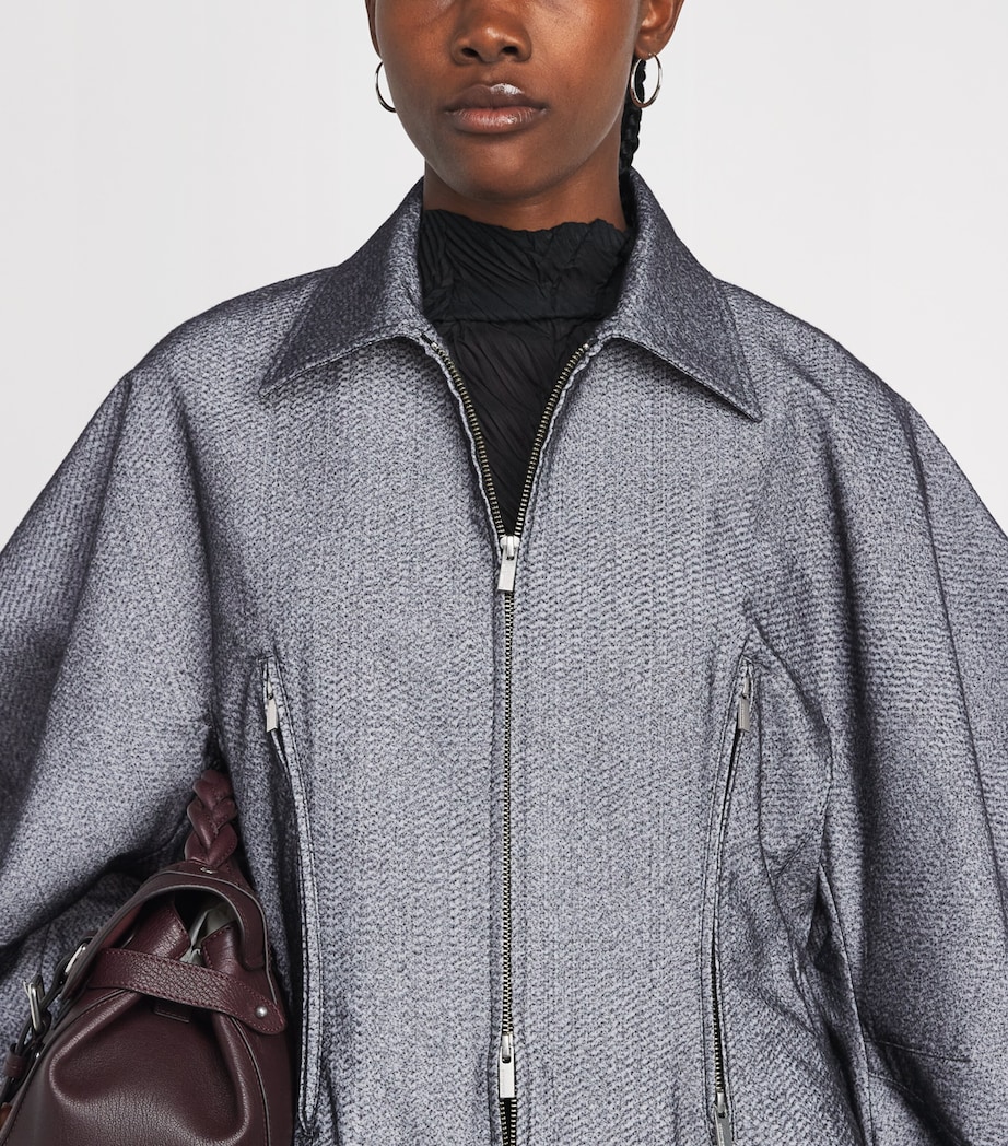 Issey Miyake Womens Textured Reflection Jacket Grey Image 3