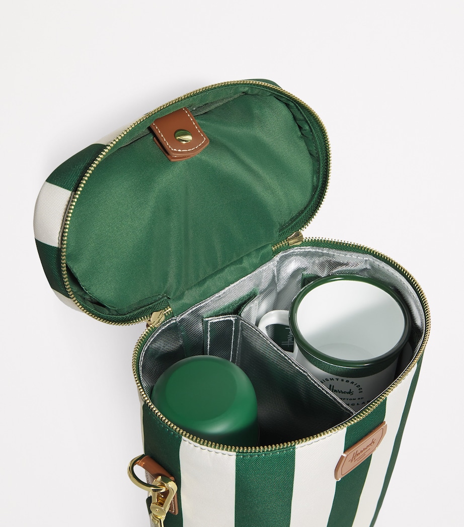 Harrods Striped Drinks Bag Harrods Green Image 2