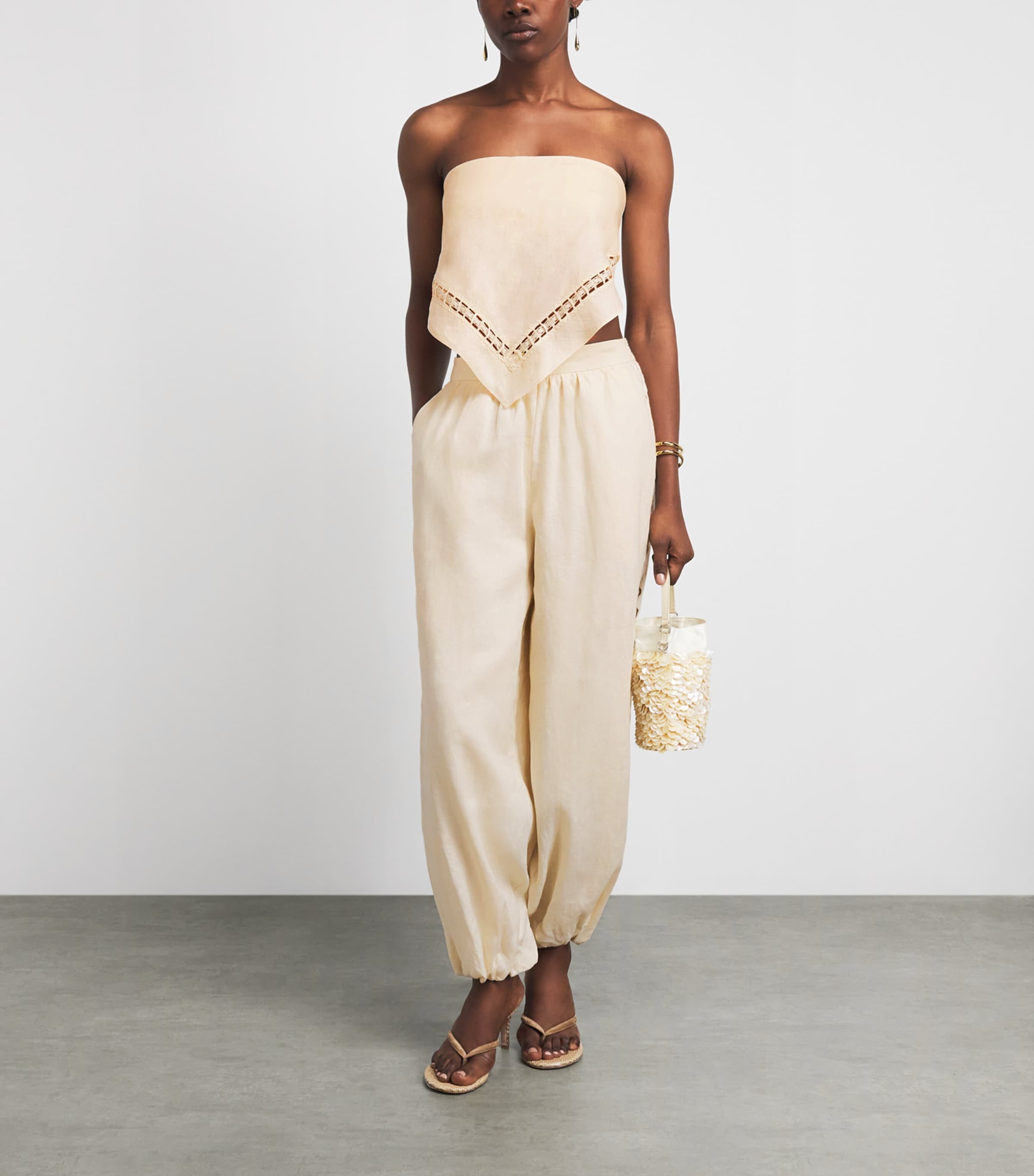 Simkhai Womens Linen-Hemp Lahni Top Sand Image 2