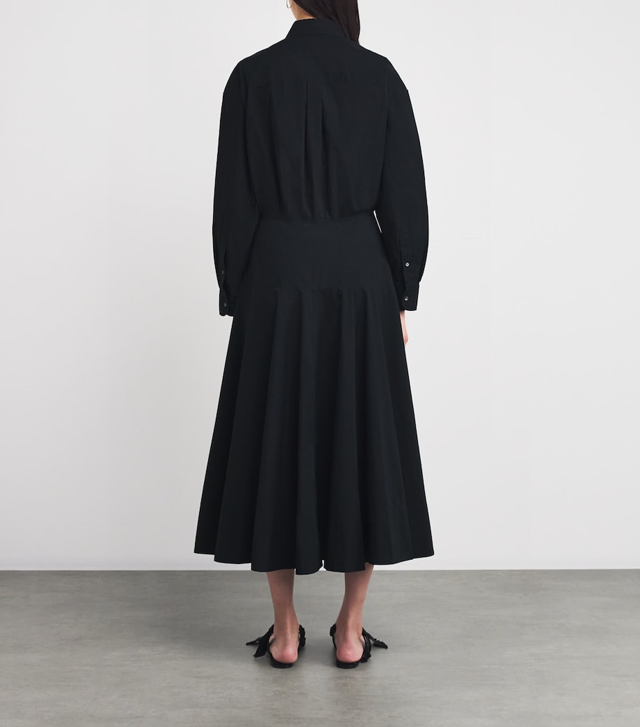 Cotton Midi Shirt Dress POLO BLACK Image 4