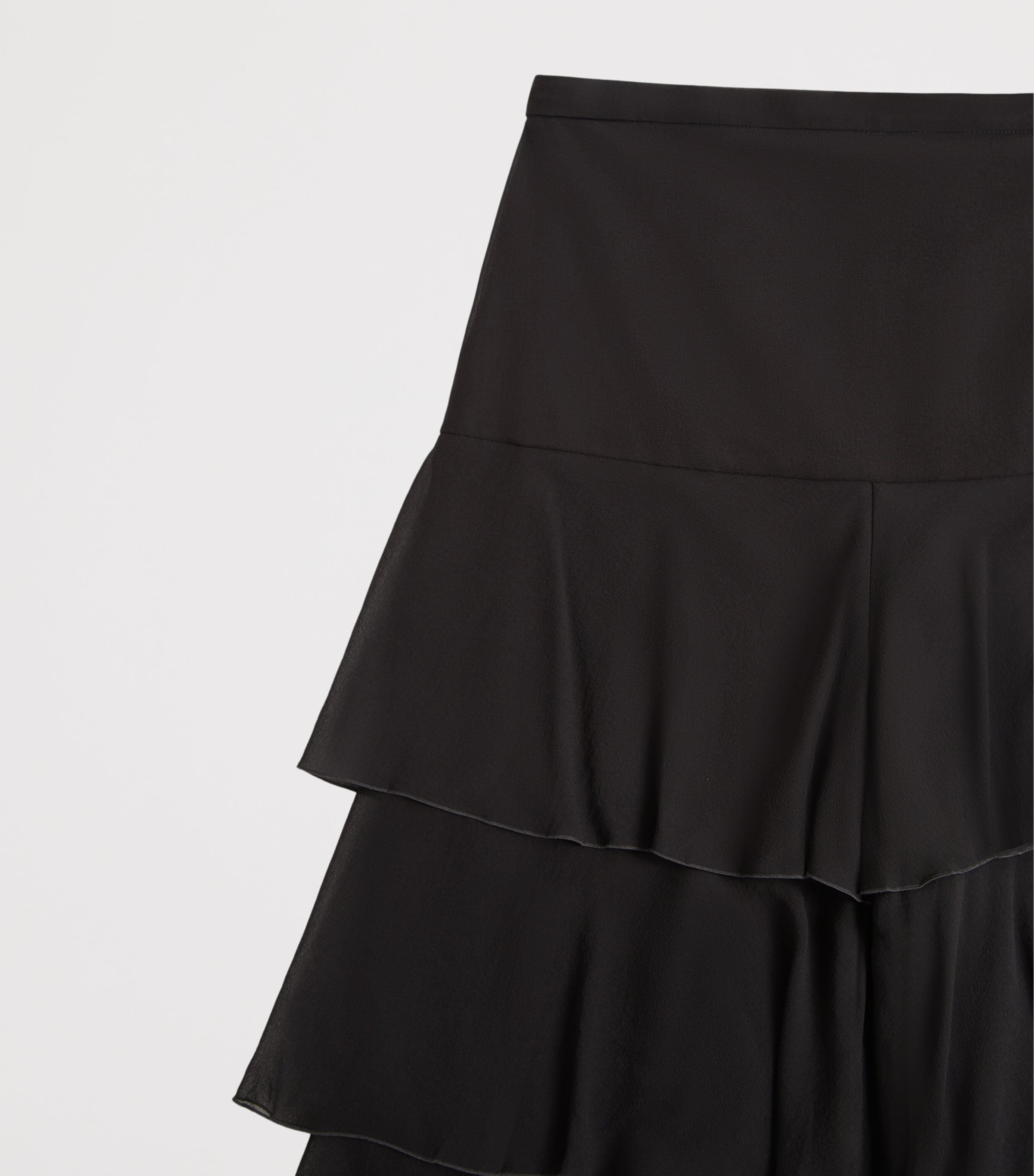 Valentino Womens Silk Georgette Ruffled Trousers Image 6