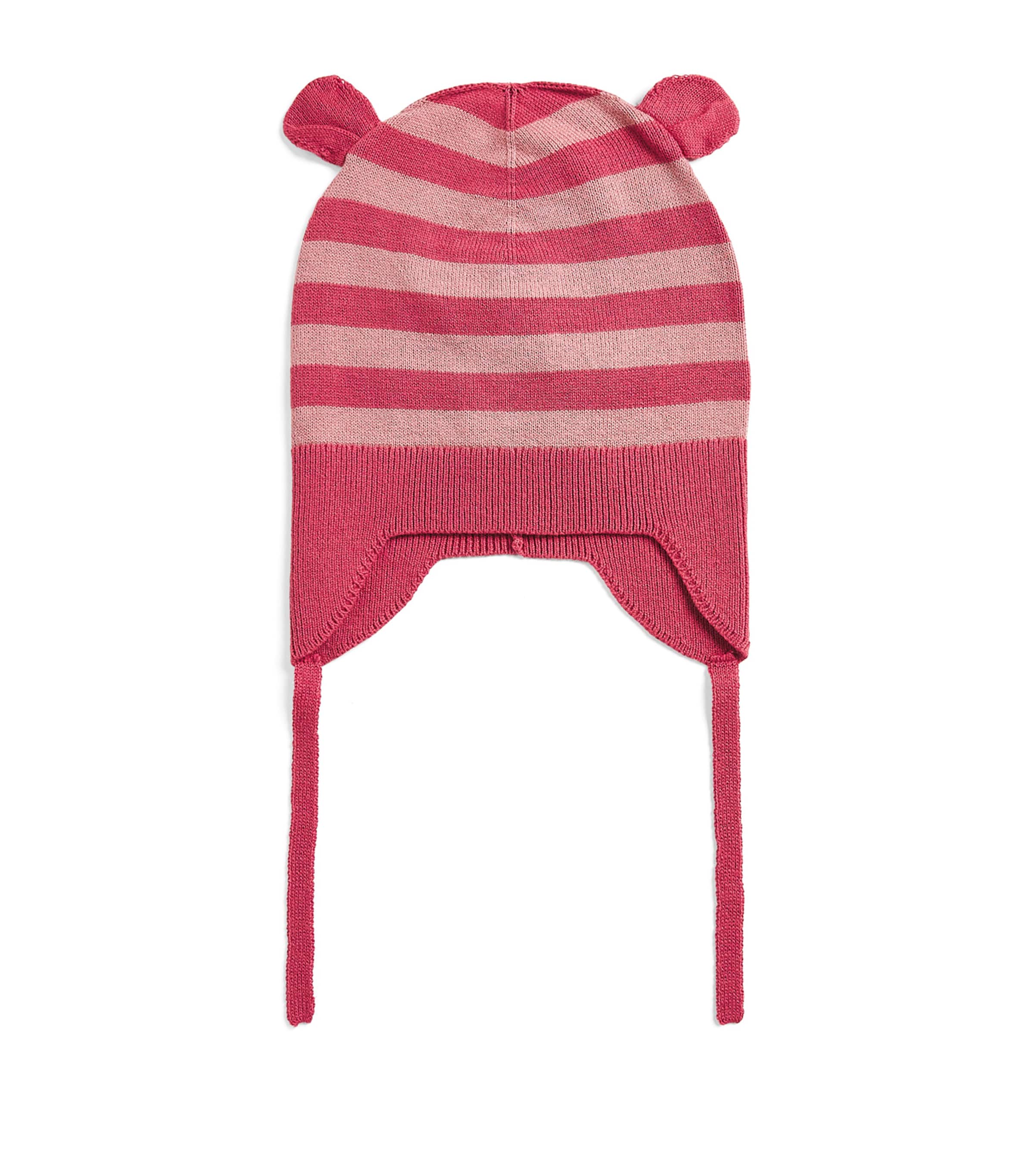 The Bonnie Mob Organic Cotton Stripe Knit Hat In Pink