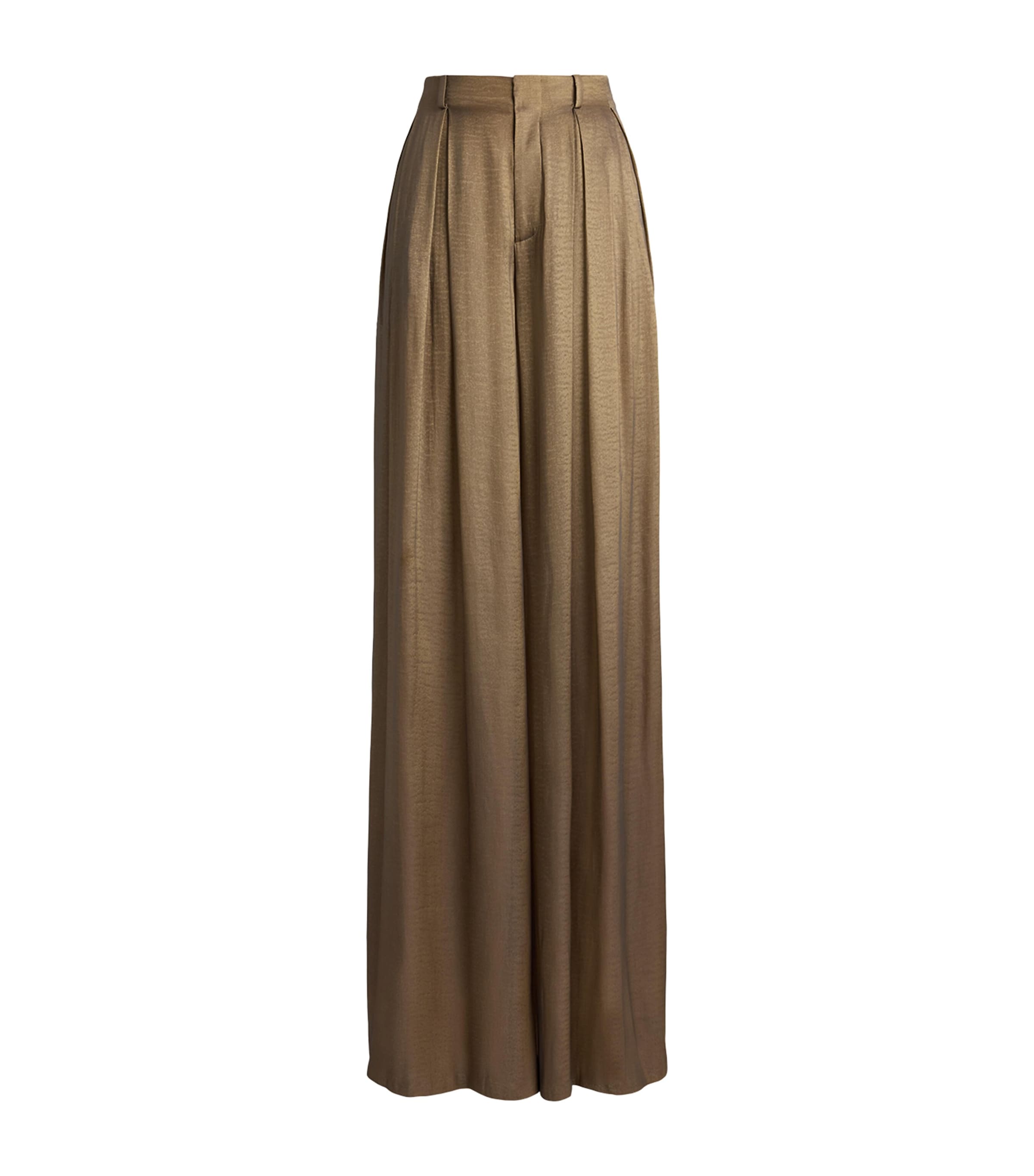Ralph Lauren Collection Womens Greer Wide-Leg Trousers Antique Brass Image 1