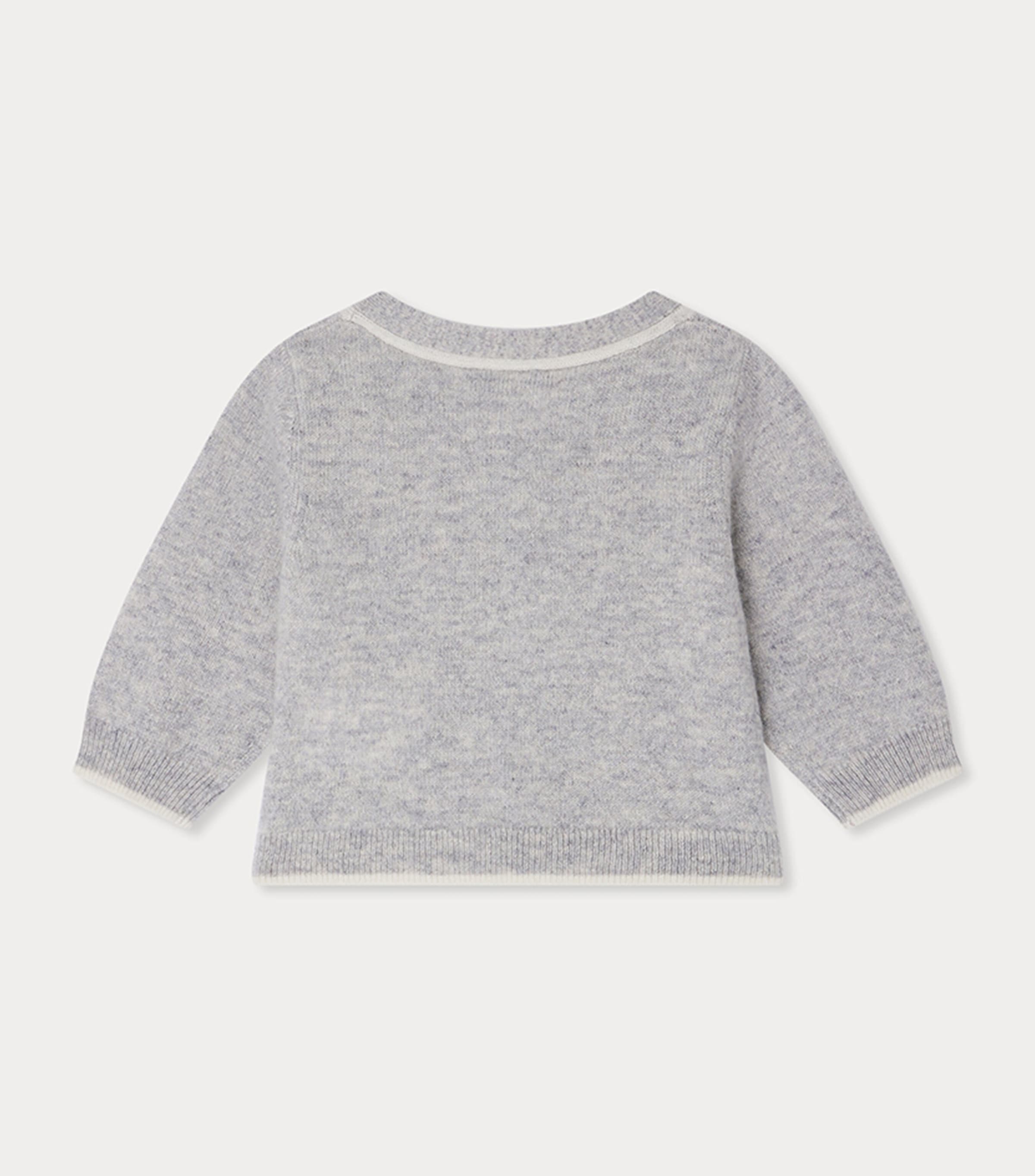 Cashmere-Silk Cardigan (1-18 Months) BLEU GRIS Image 2