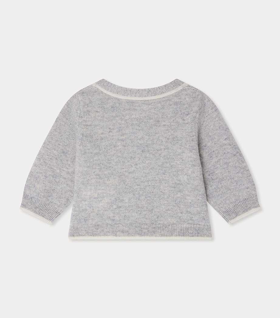 Cashmere-Silk Cardigan (1-18 Months) BLEU GRIS Image 2