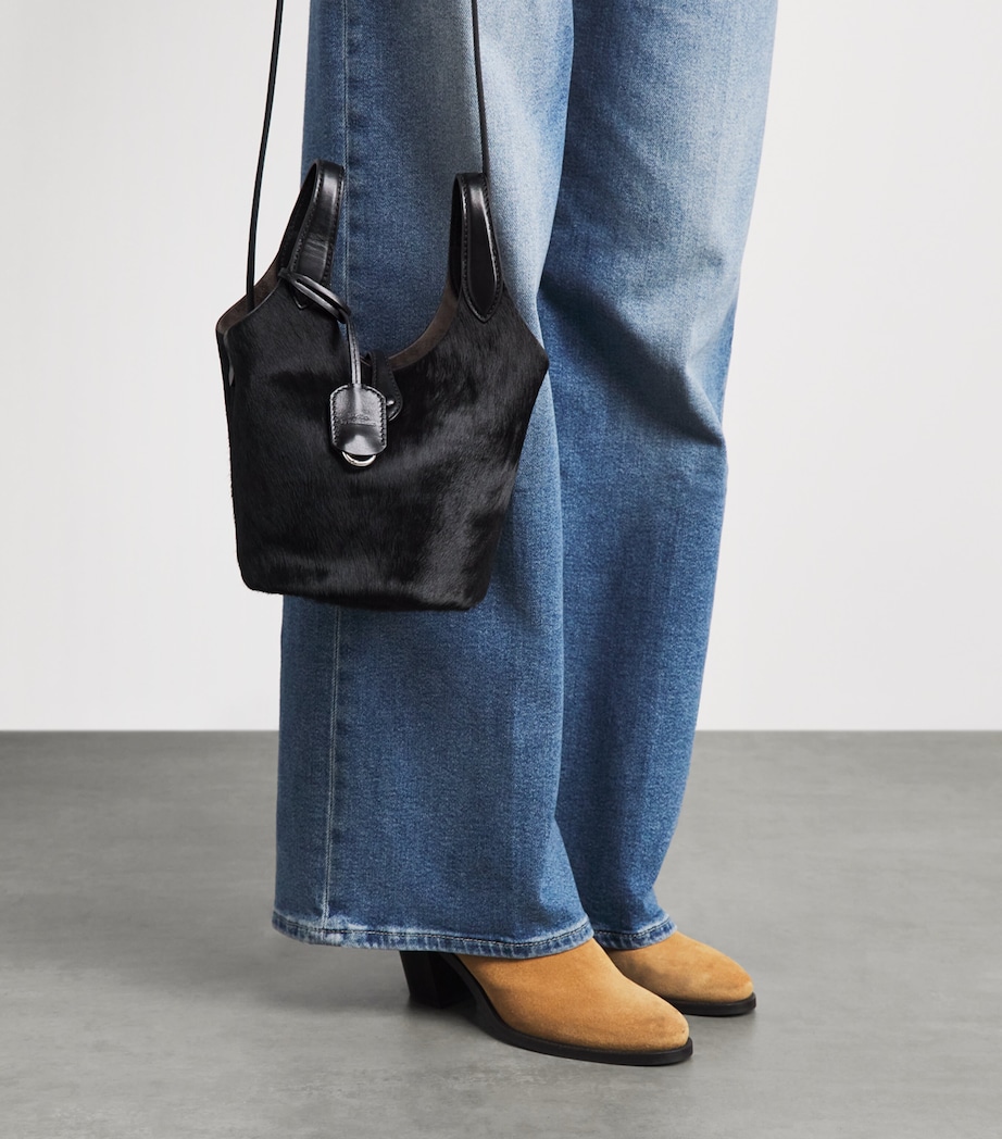 Polo Ralph Lauren Small Haircalf Polo Play Cross-Body Bag Black Image 4