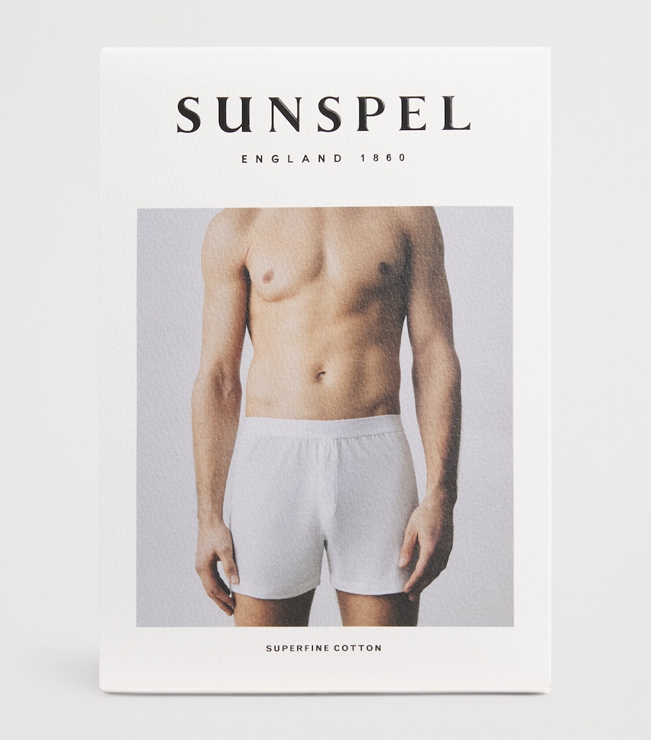 Sunspel Mens Superfine Cotton Boxer Shorts Bkaa Black Image 4
