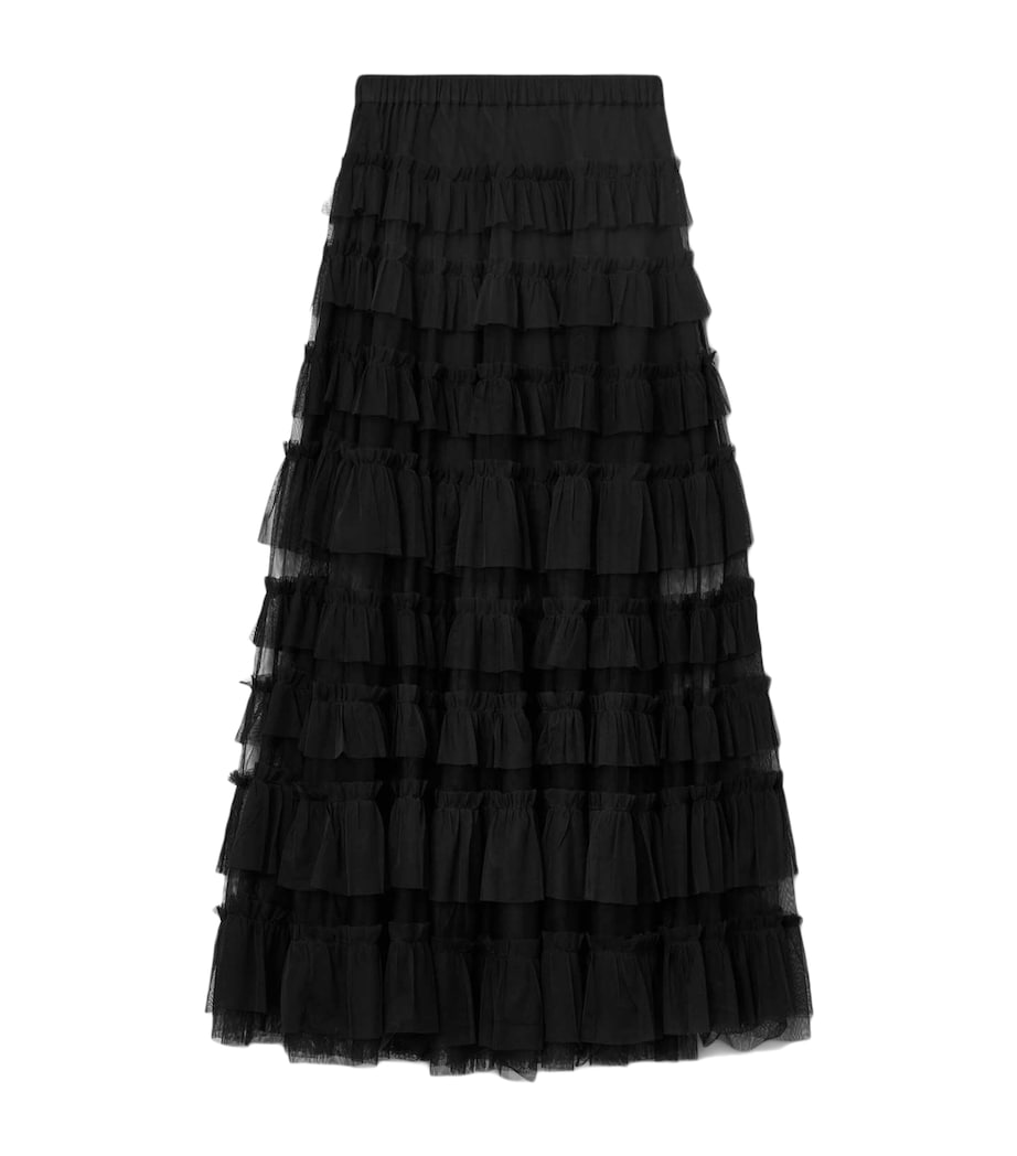 Aude Ruffle Maxi Skirt BLACK Image 1