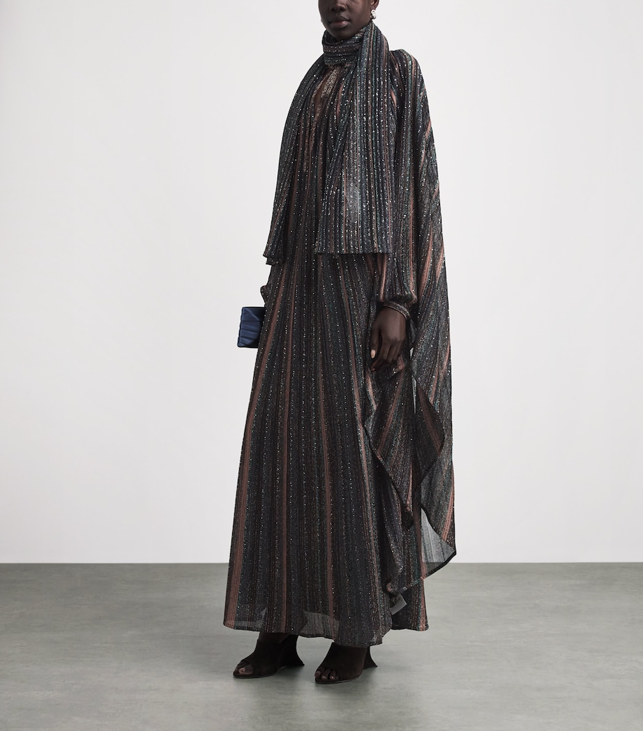 Missoni Sequin-Embellished Stripe Stole Drk Brown Tone Image 3