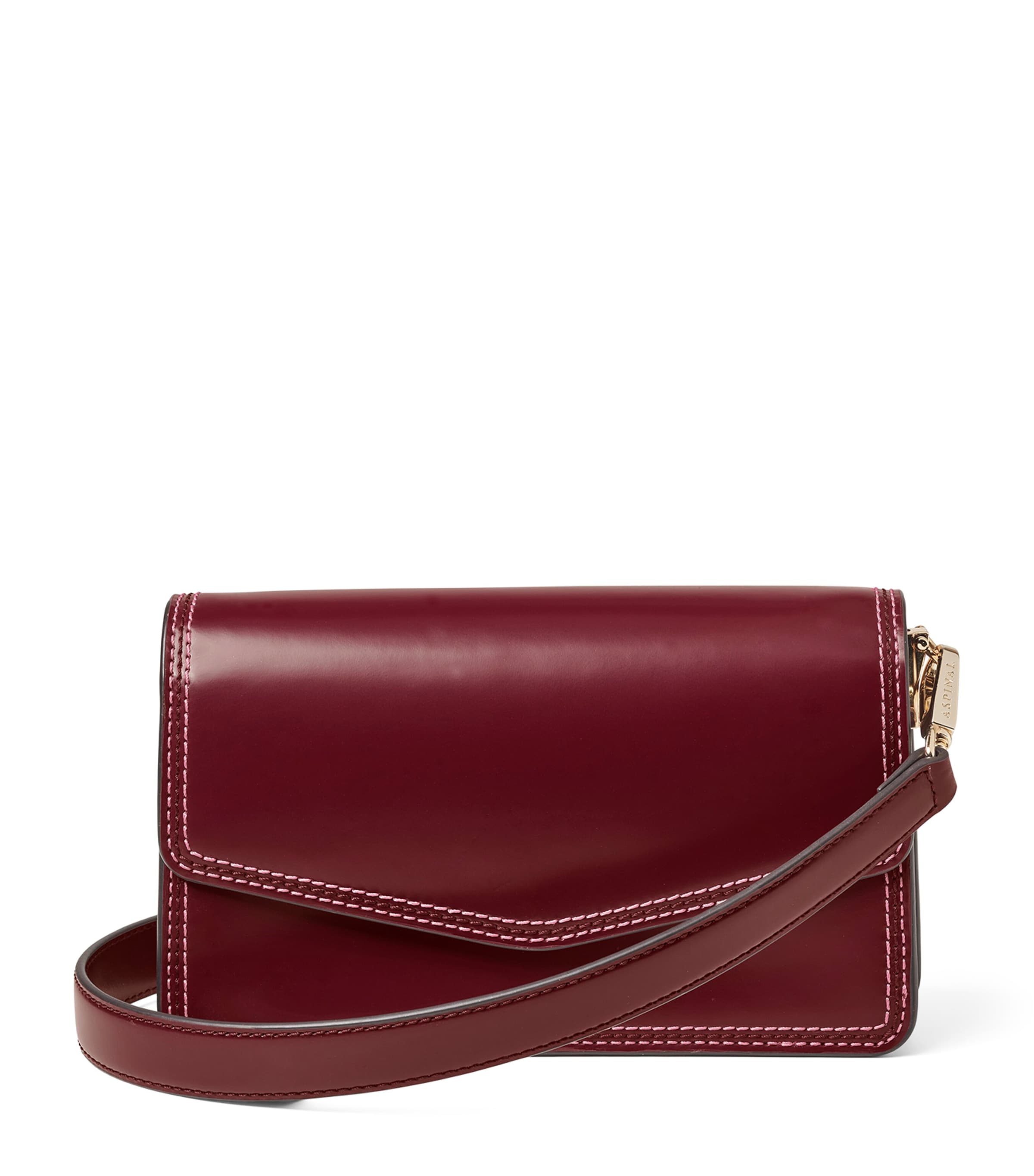 Aspinal Of London Leather Eliza Clutch Bag In Burgundy