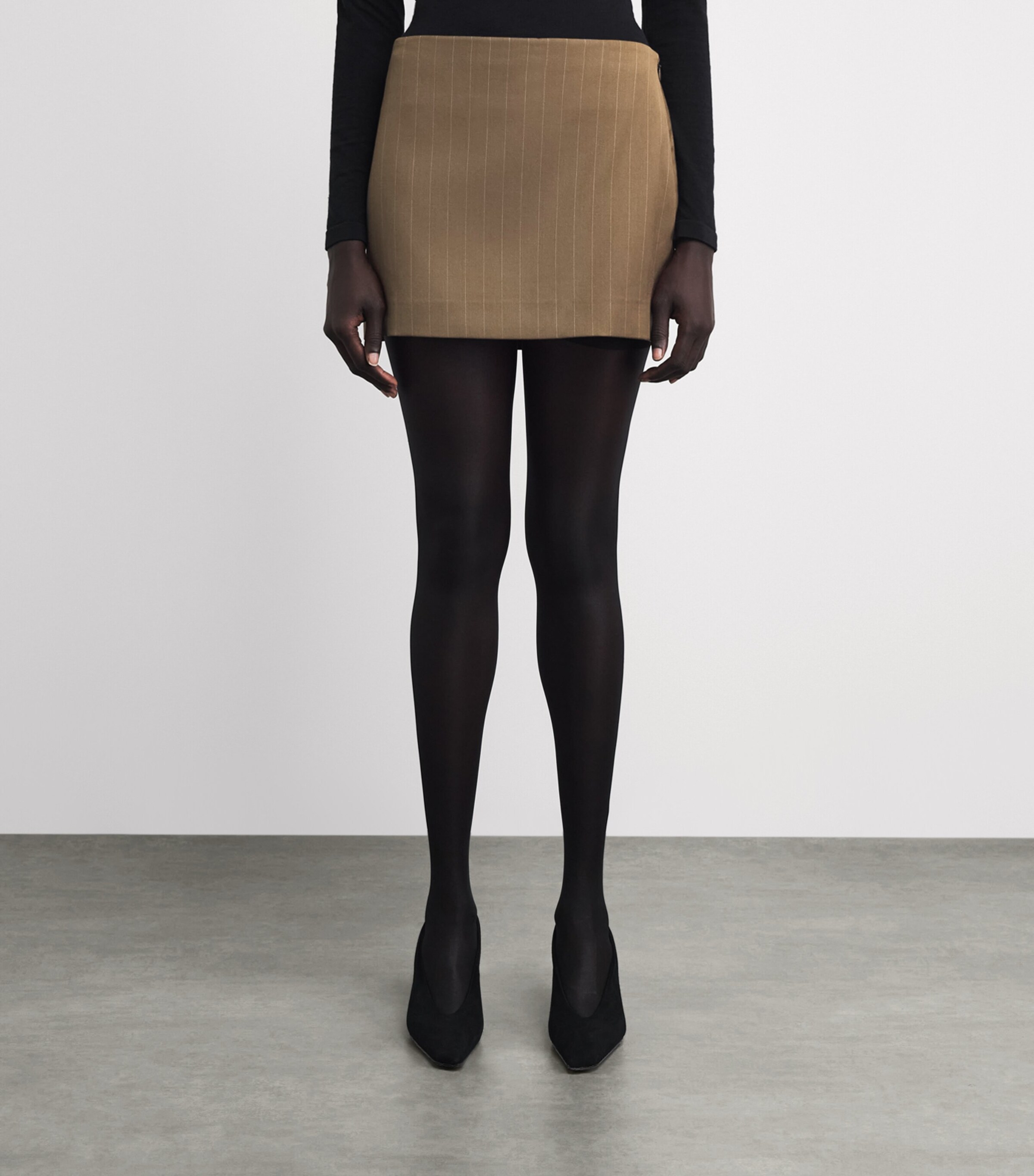 CAMILLA AND MARC Womens Wool-Blend Stripe Maxim Skirt Cinnamon Image 4