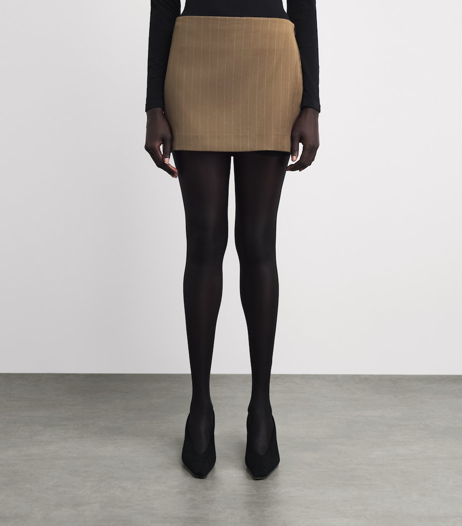 CAMILLA AND MARC Womens Wool-Blend Stripe Maxim Skirt Cinnamon Image 4