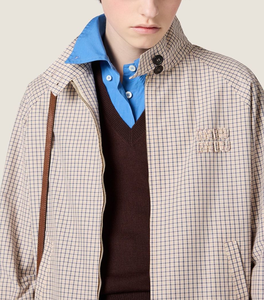 Miu Miu Womens Check Blouson Jacket Image 5