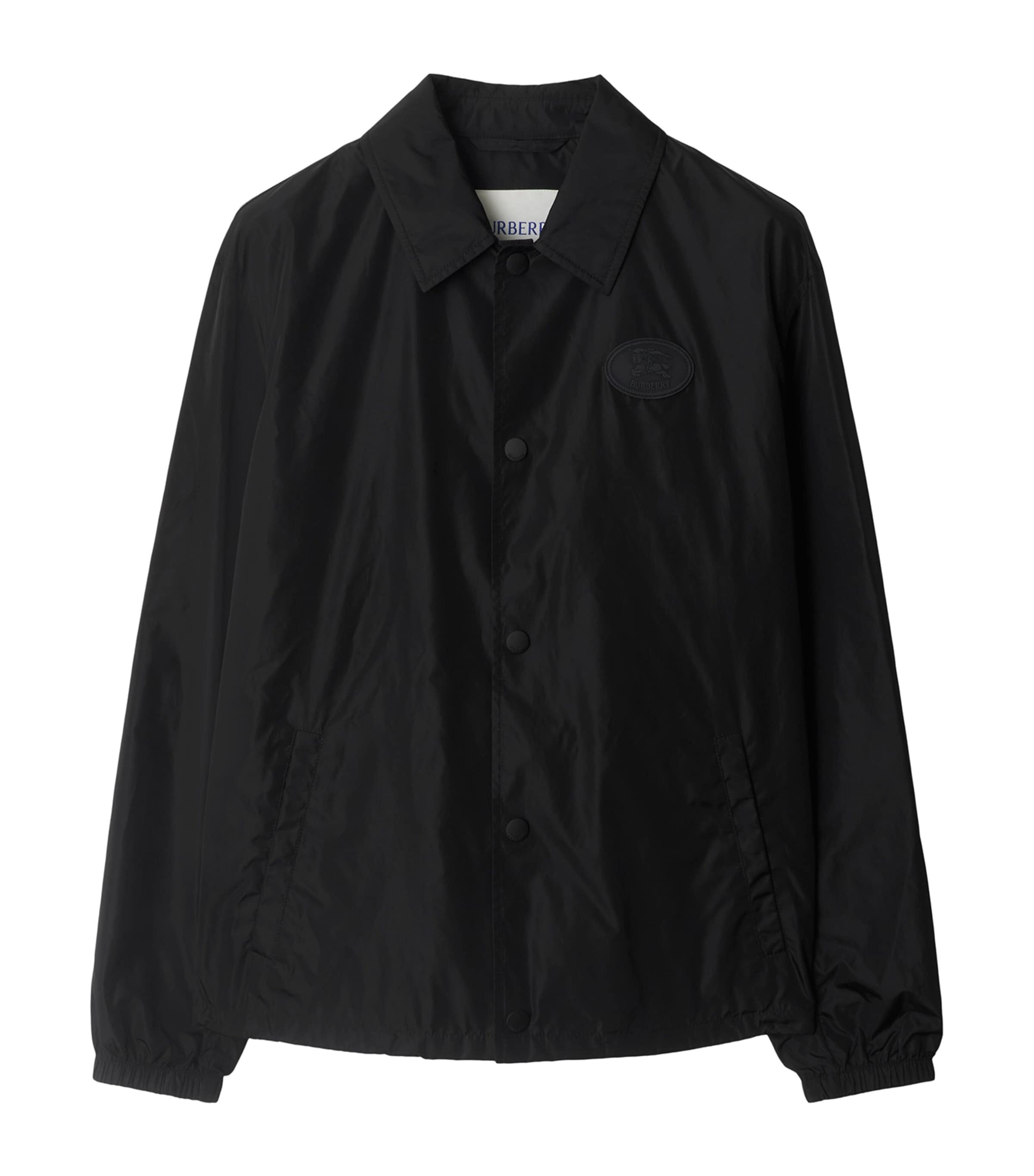 Burberry Knight Stamp Nylon Track Jacket Jackets Black In Black