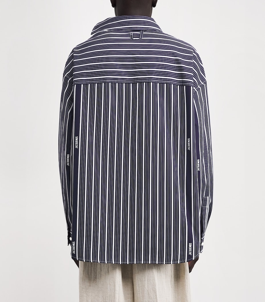 Cotton Cuadro Shirt 3EQ-BUS LOGO STR NAV Image 4