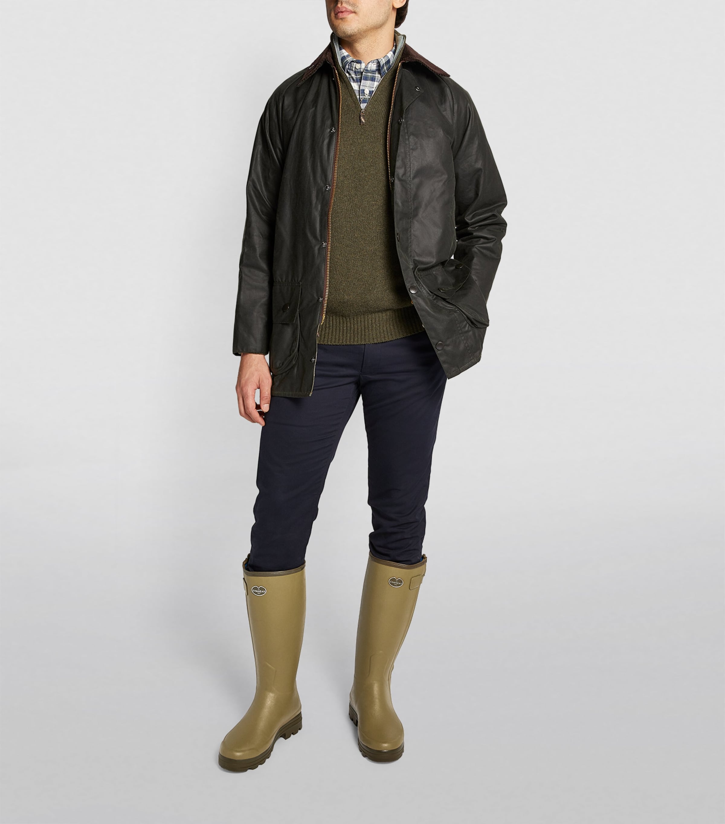 Neoprene-Lined Chasseur Wellington Boots VERT VIERZON B200 Image 5