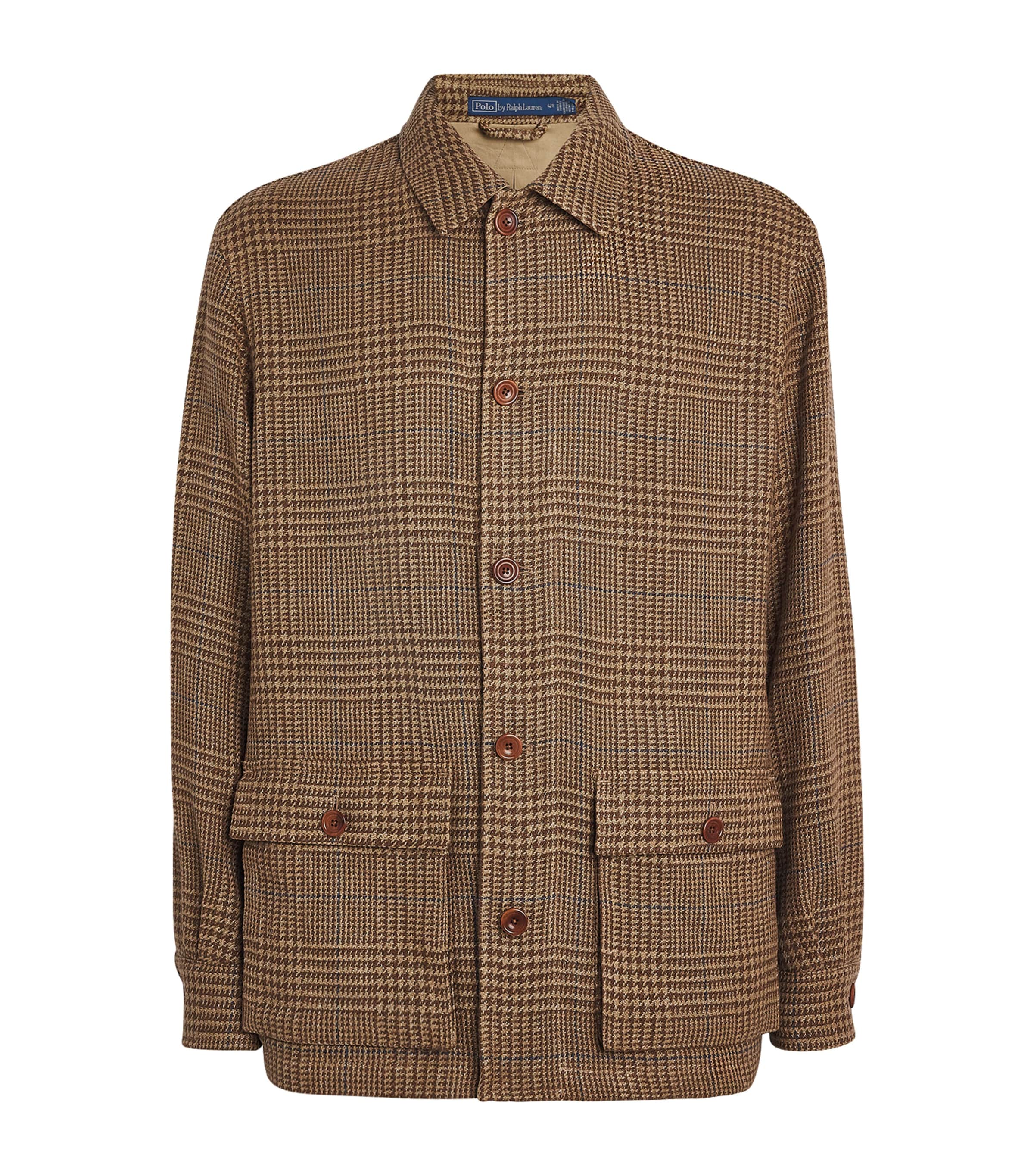 Polo Ralph Lauren Brown Wool Twill Check Shacket | Harrods UK