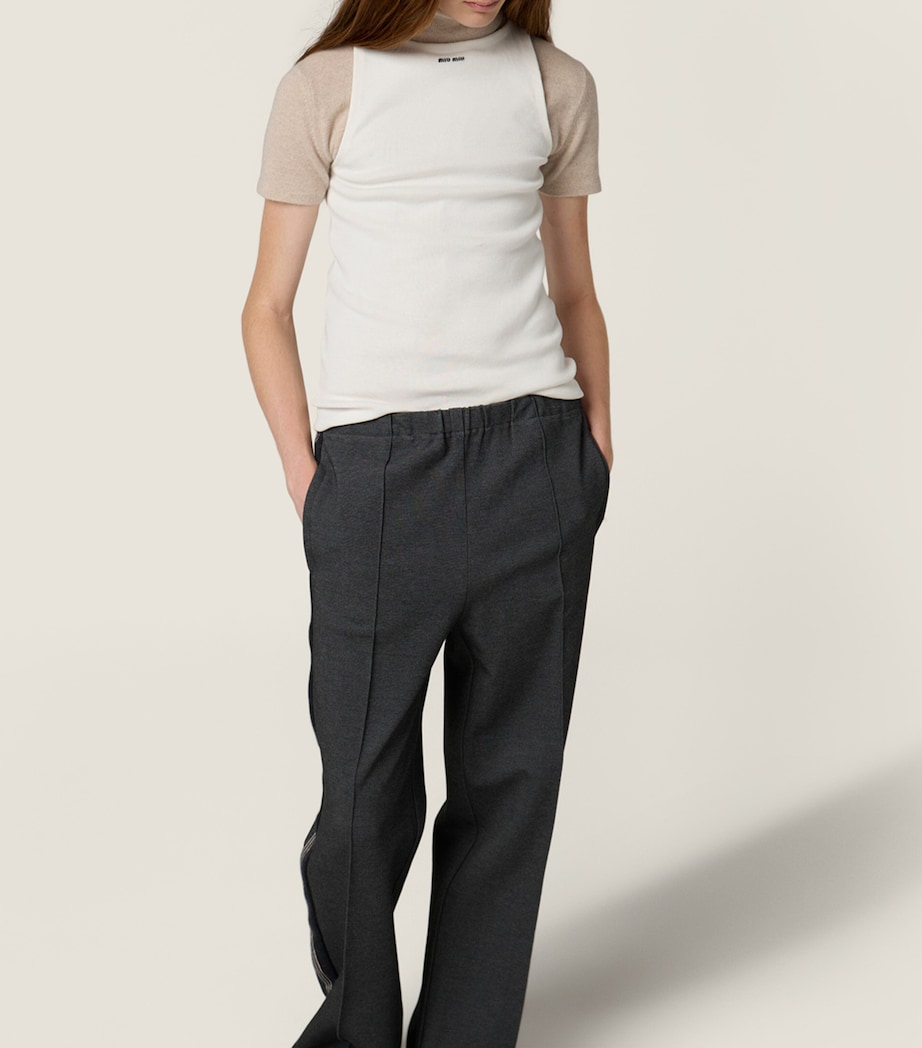 Cotton Knitted Logo Tank Top F0009 Image 3