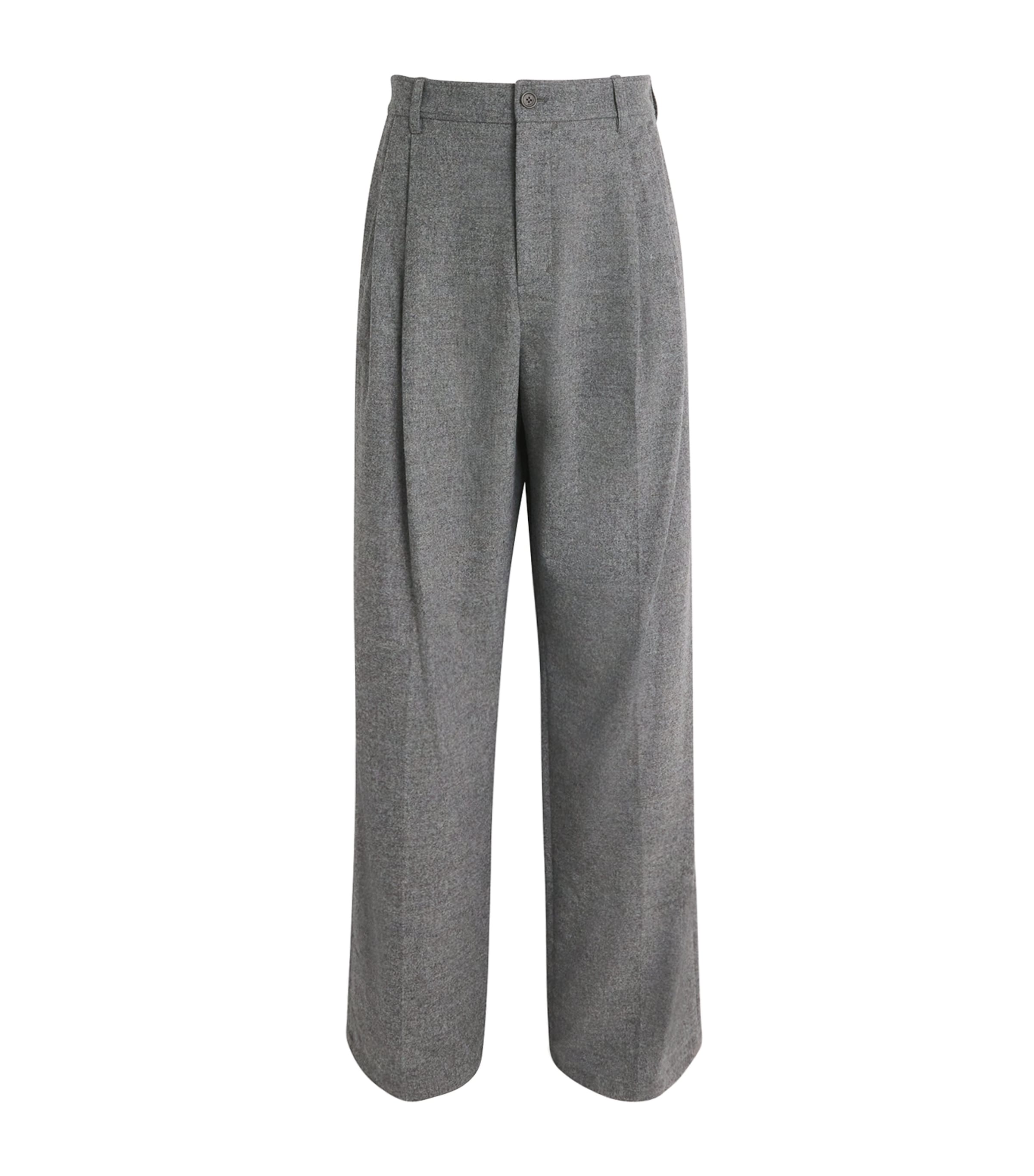 Wool Falcon Wide-Leg Trousers