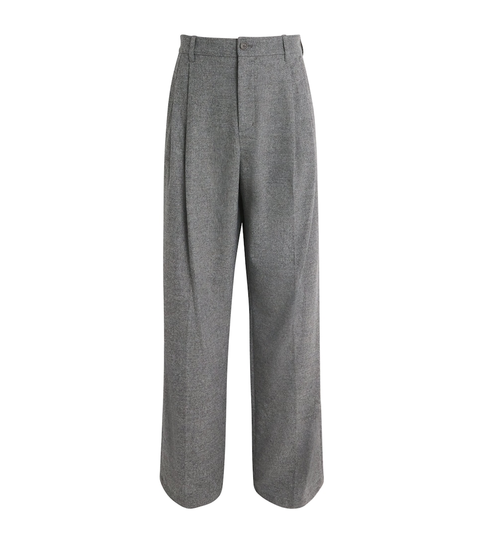 Wool Falcon Wide-Leg Trousers