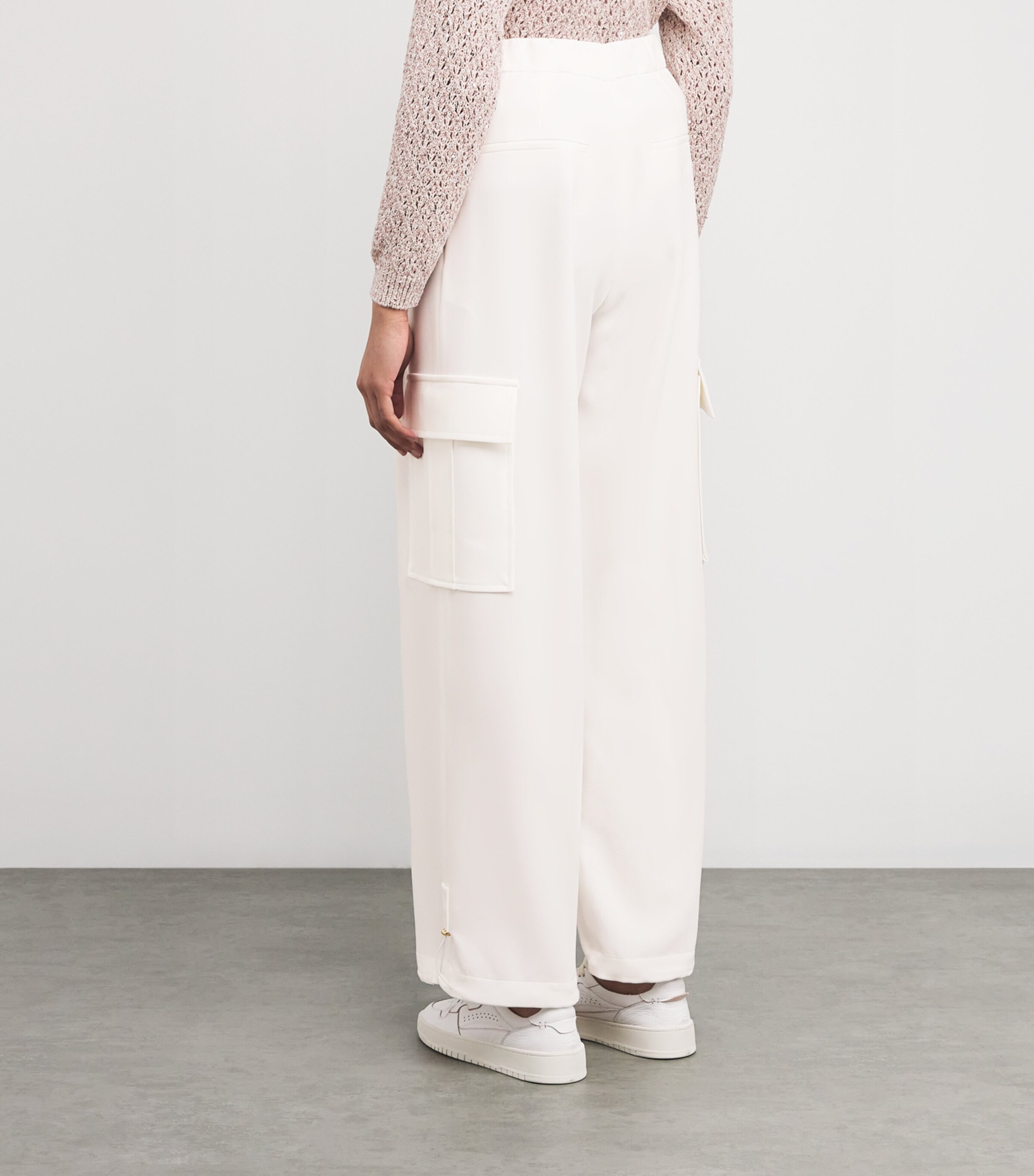 Eleventy Womens Cargo-Pocket Tailored Trousers Bianco Image 4