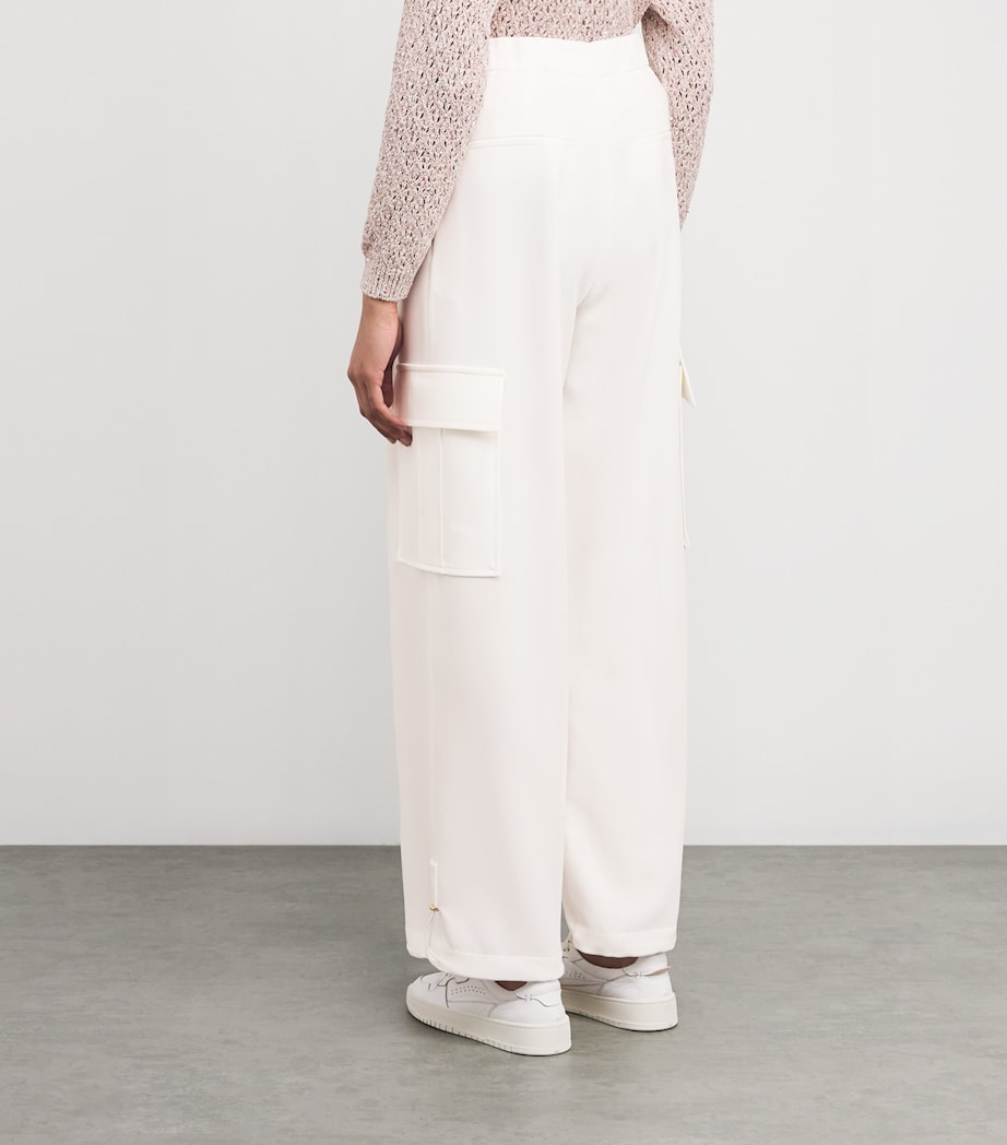 Eleventy Womens Cargo-Pocket Tailored Trousers Bianco Image 4