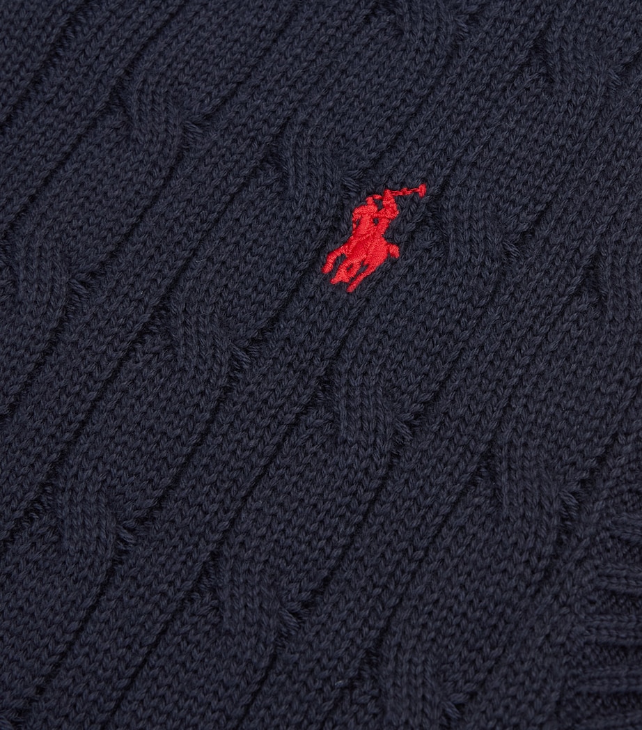 Cotton Polo Pony Sweater Vest (6-14 Years) NAVY Image 2