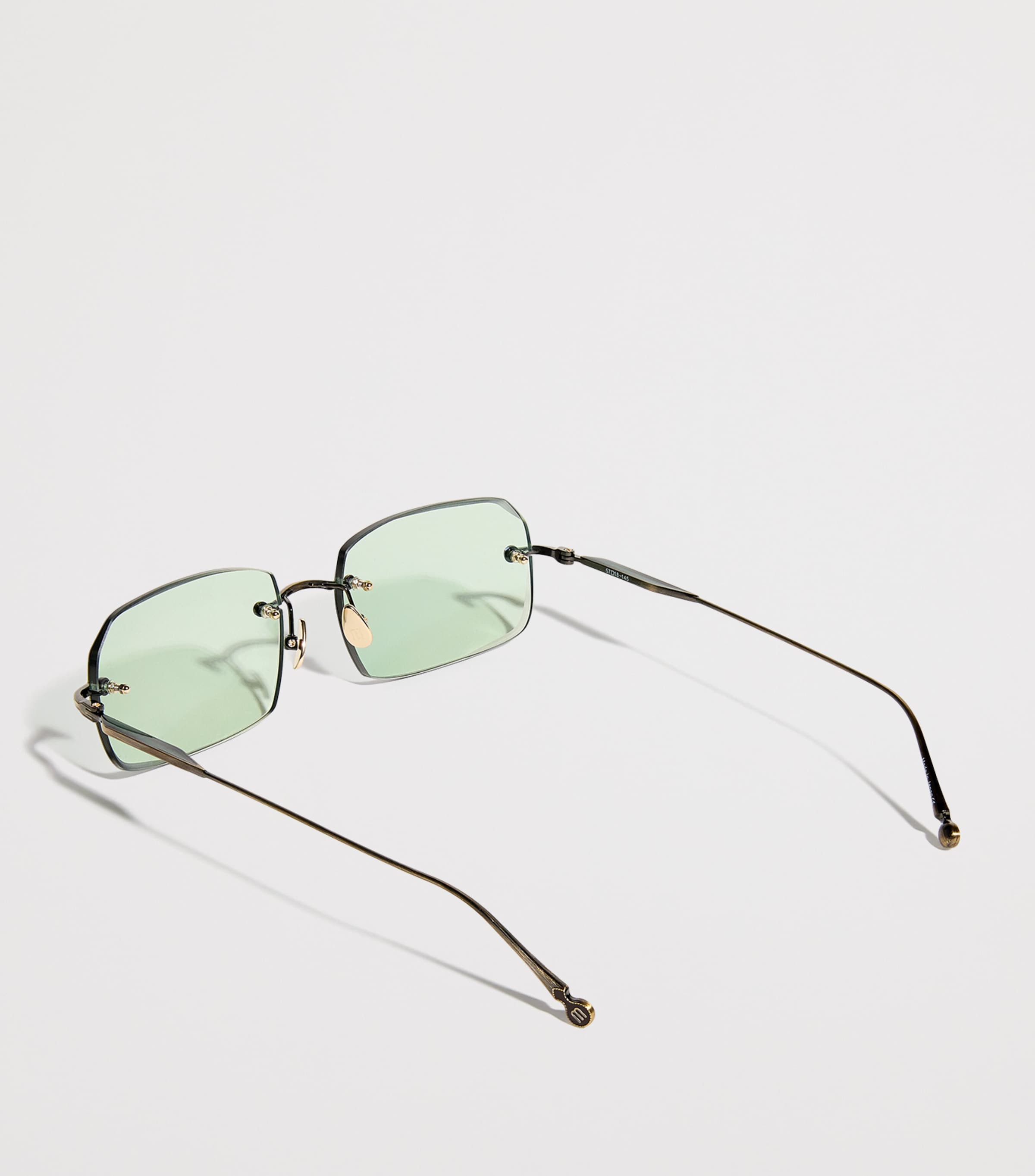 Rectangular Rimless Sunglasses M5004 ANTIQUE GOLD Image 3