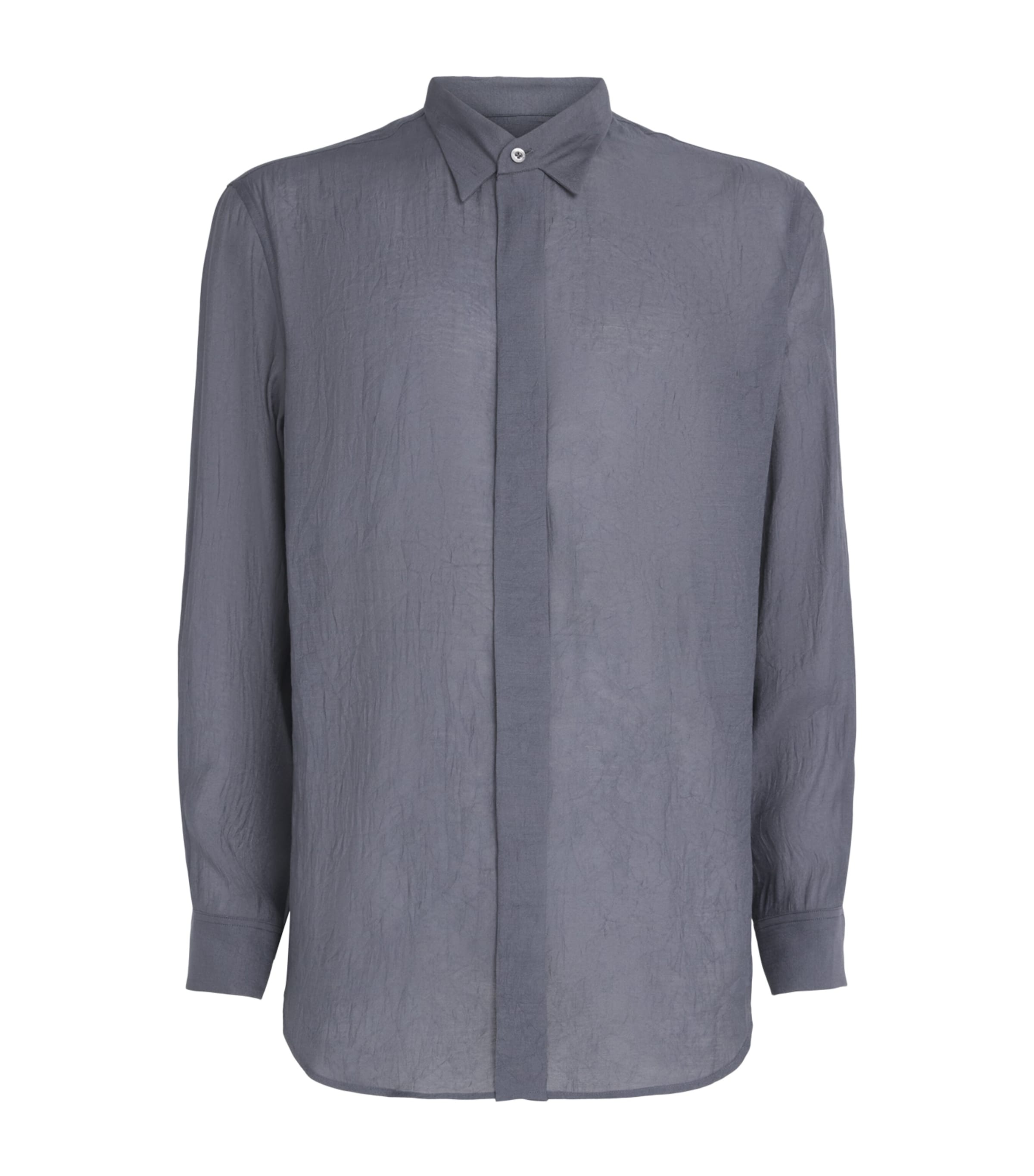 System Mens Hidden Button Shirt Cool Grey Image 1