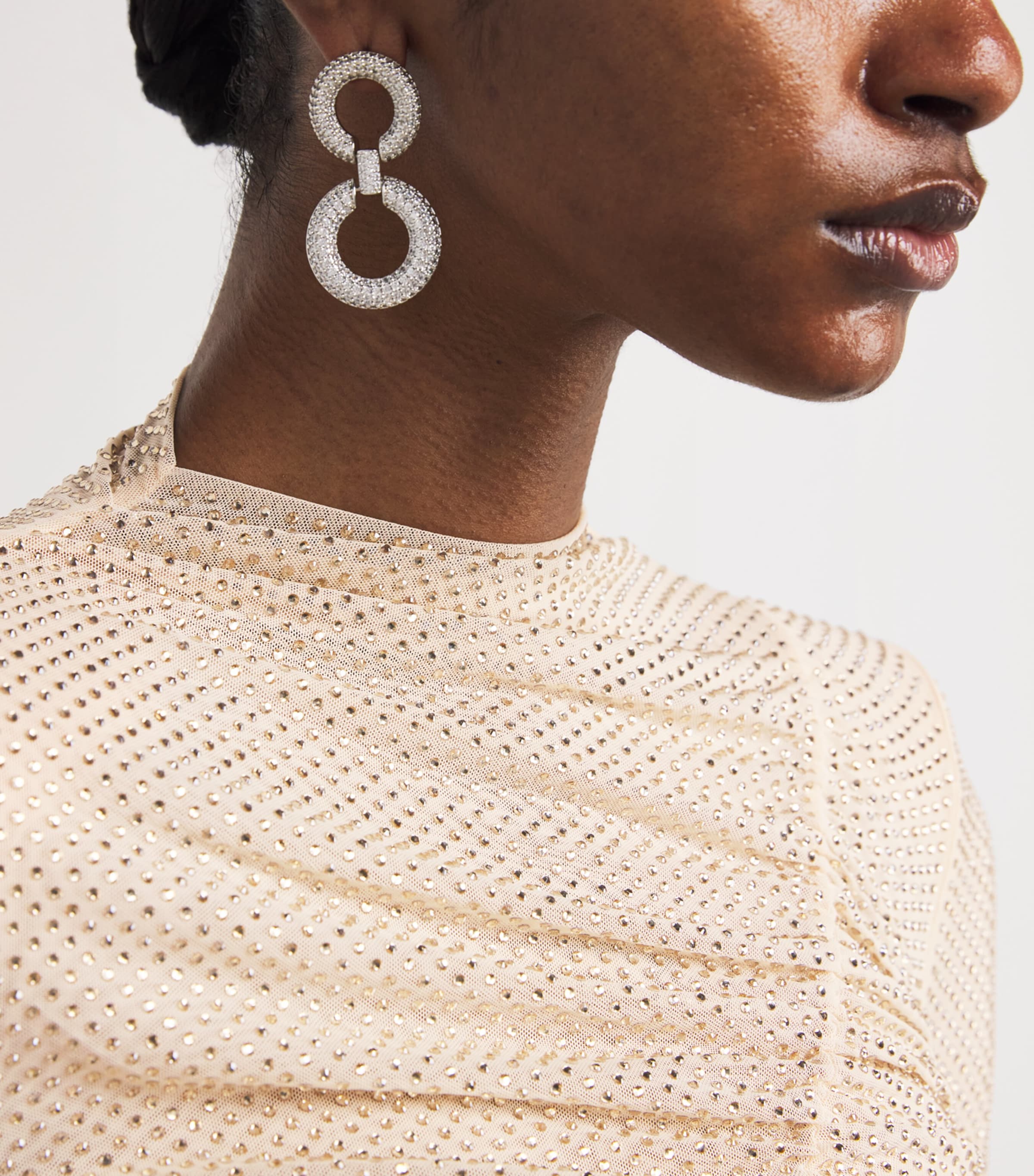 Embellished Gathered Top CHAMPANGE Image 6