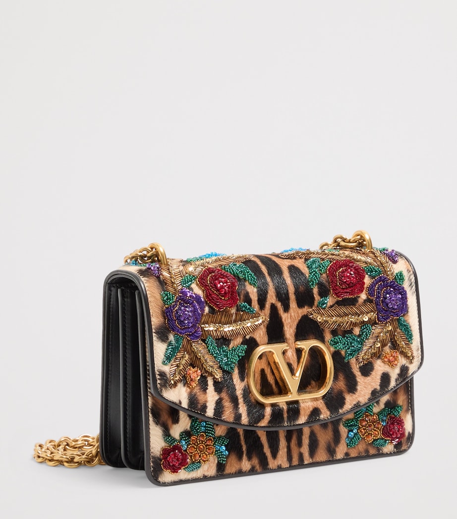 Valentino Garavani Leather Embellished Vain Shoulder Bag Dac Image 2