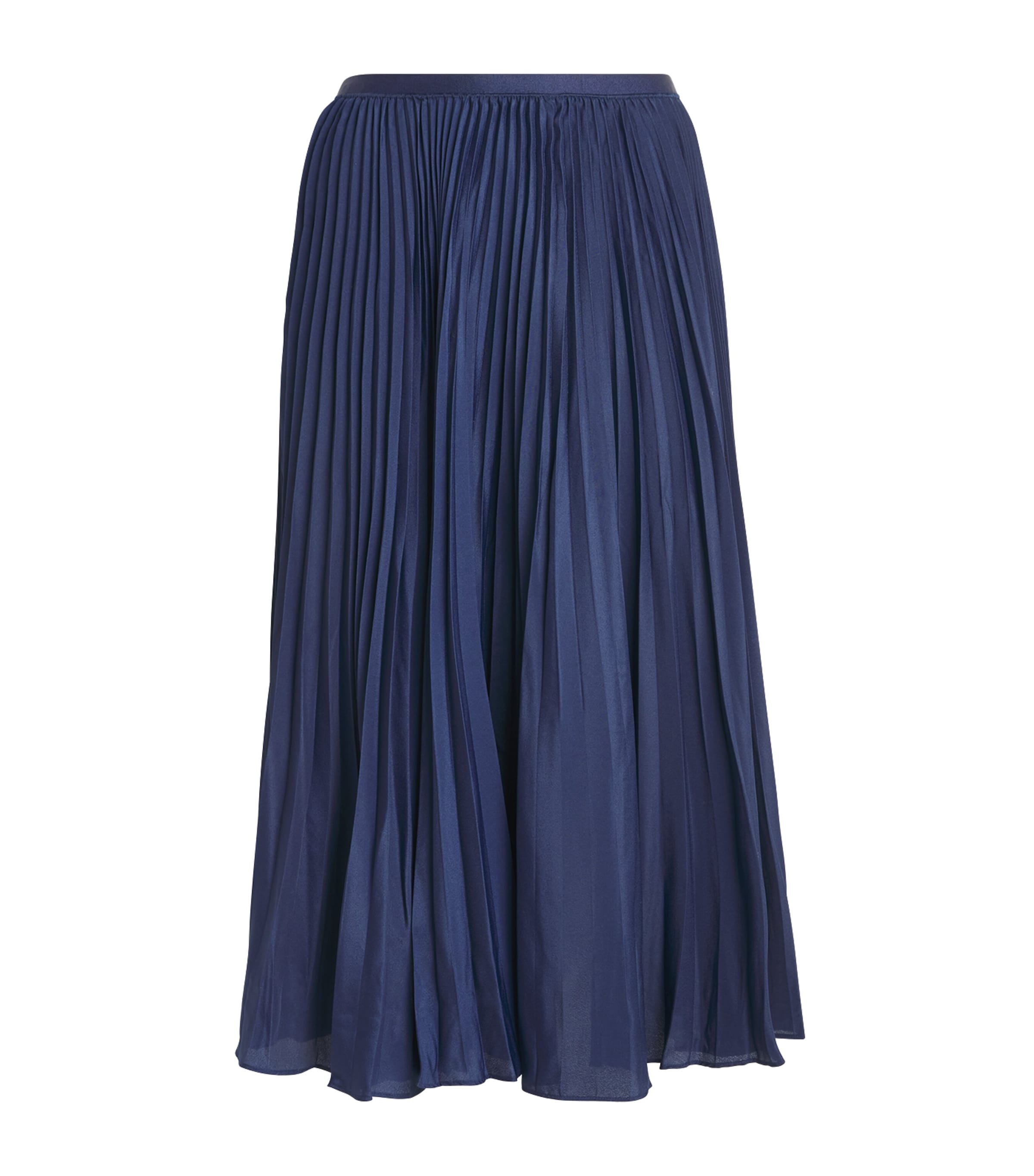 Polo Ralph Lauren Georgette Pleated Midi Skirt In Navy