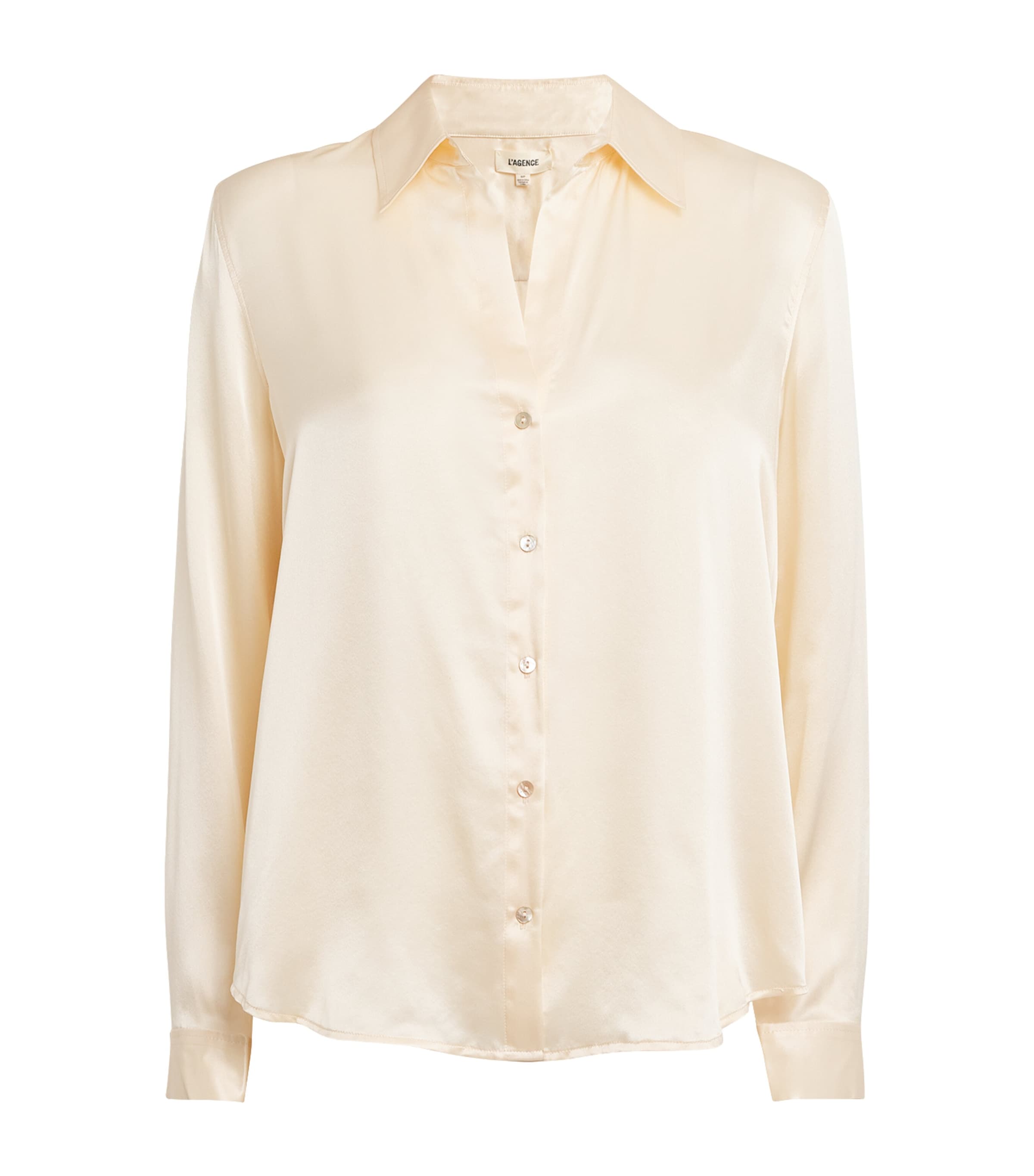 L Agence Silk Tyler Shirt In Ivory