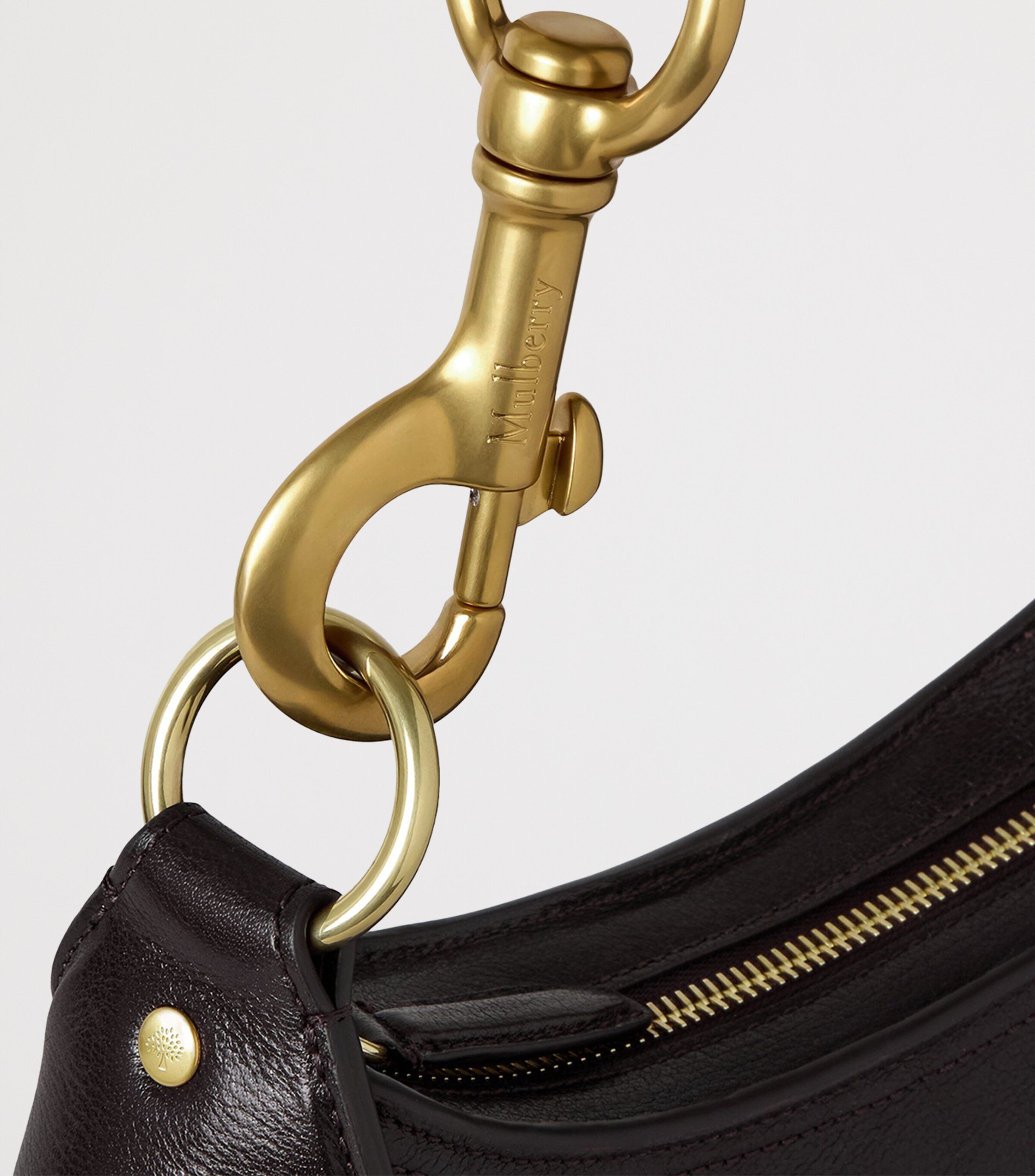 Small Leather Hackney Shoulder Bag EBONY Image 5