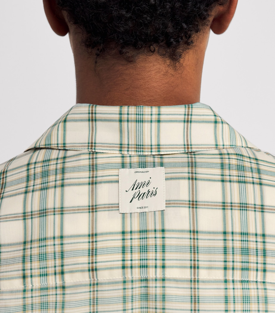 AMI Paris Mens Check Boxy Shirt Vrt Spnblnc Crm Image 3