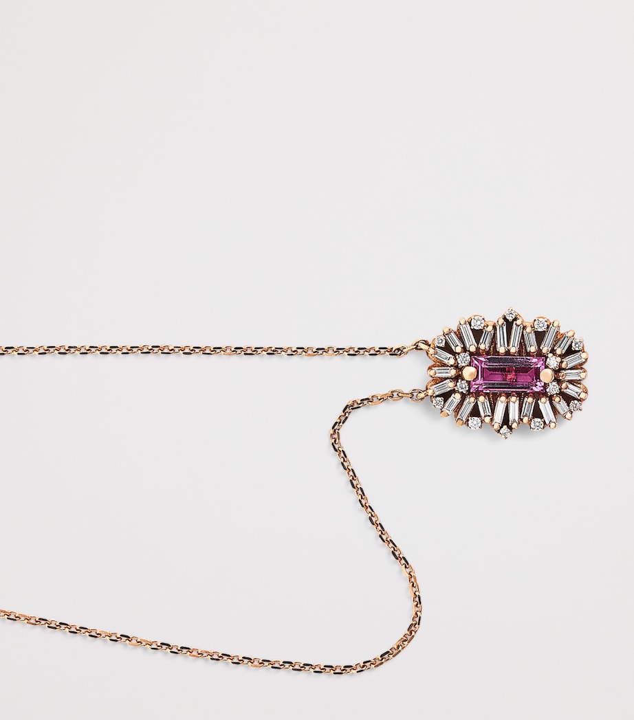 Rose Gold, Diamond and Sapphire One of a Kind Necklace 18K RG/P Image 3