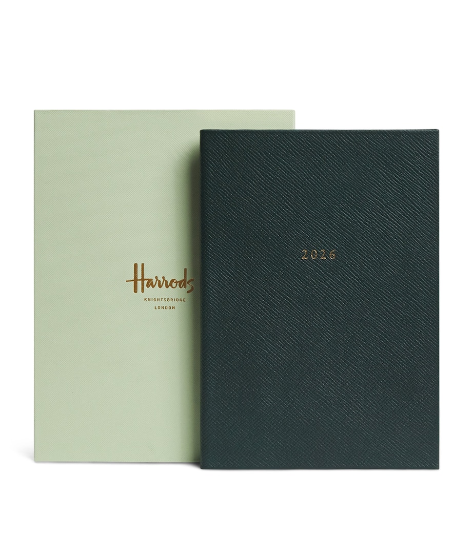Leather A5 Diary 2026 HARRODS GREEN Image 1