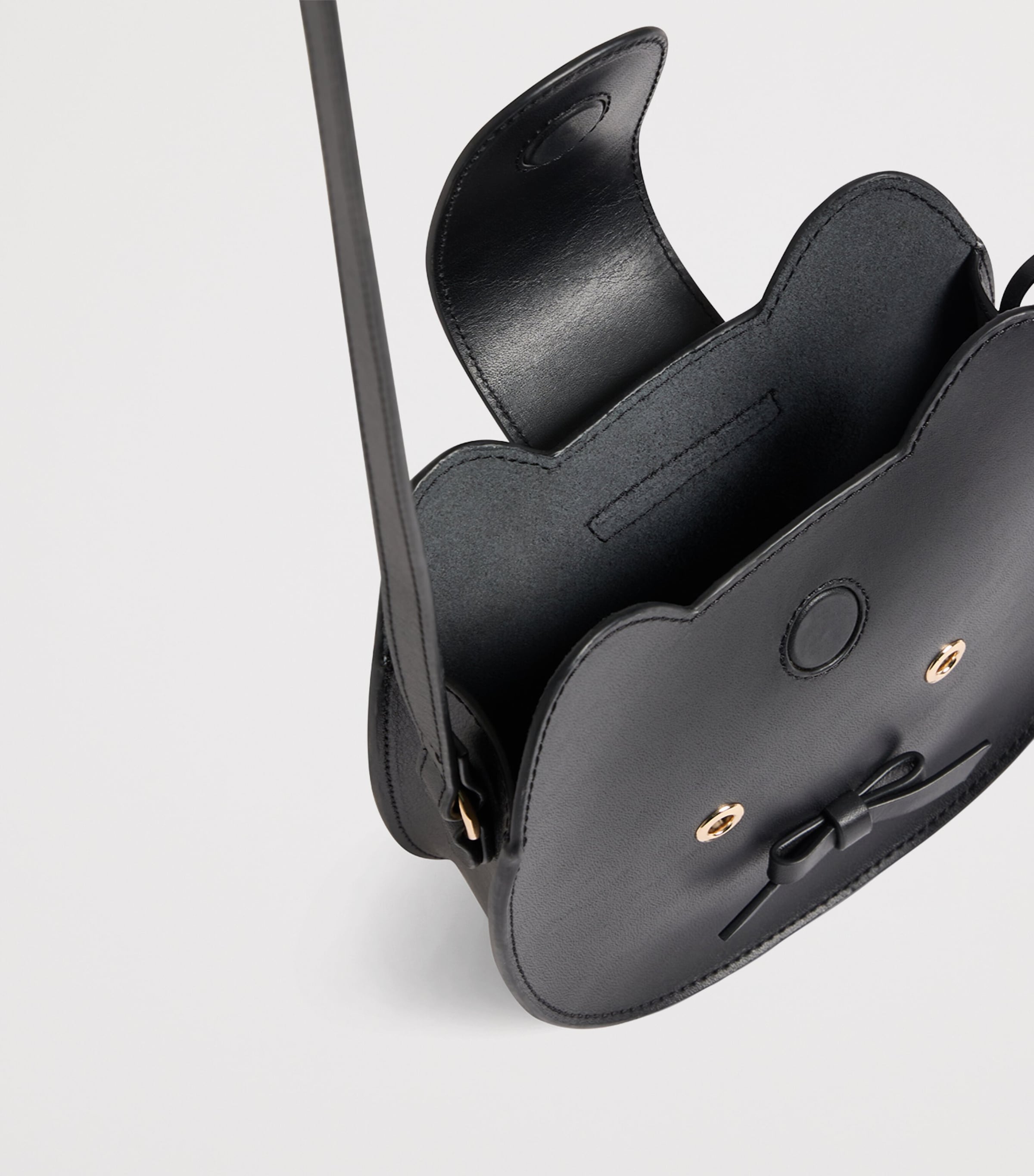 Leather Juro Cat Cross-Body Bag NOIR Image 3