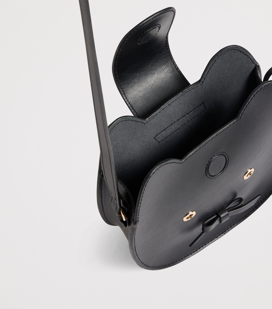 Leather Juro Cat Cross-Body Bag NOIR Image 3