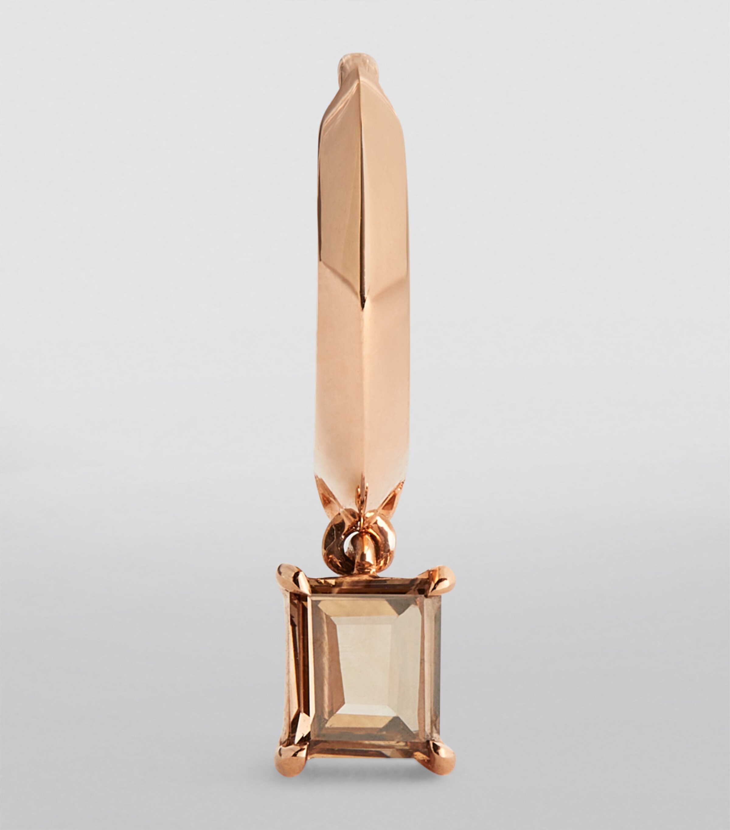 Eva Fehren Rose Gold and Diamond Prism Single Bevelled Hoop Earring Rose Gold Image 2