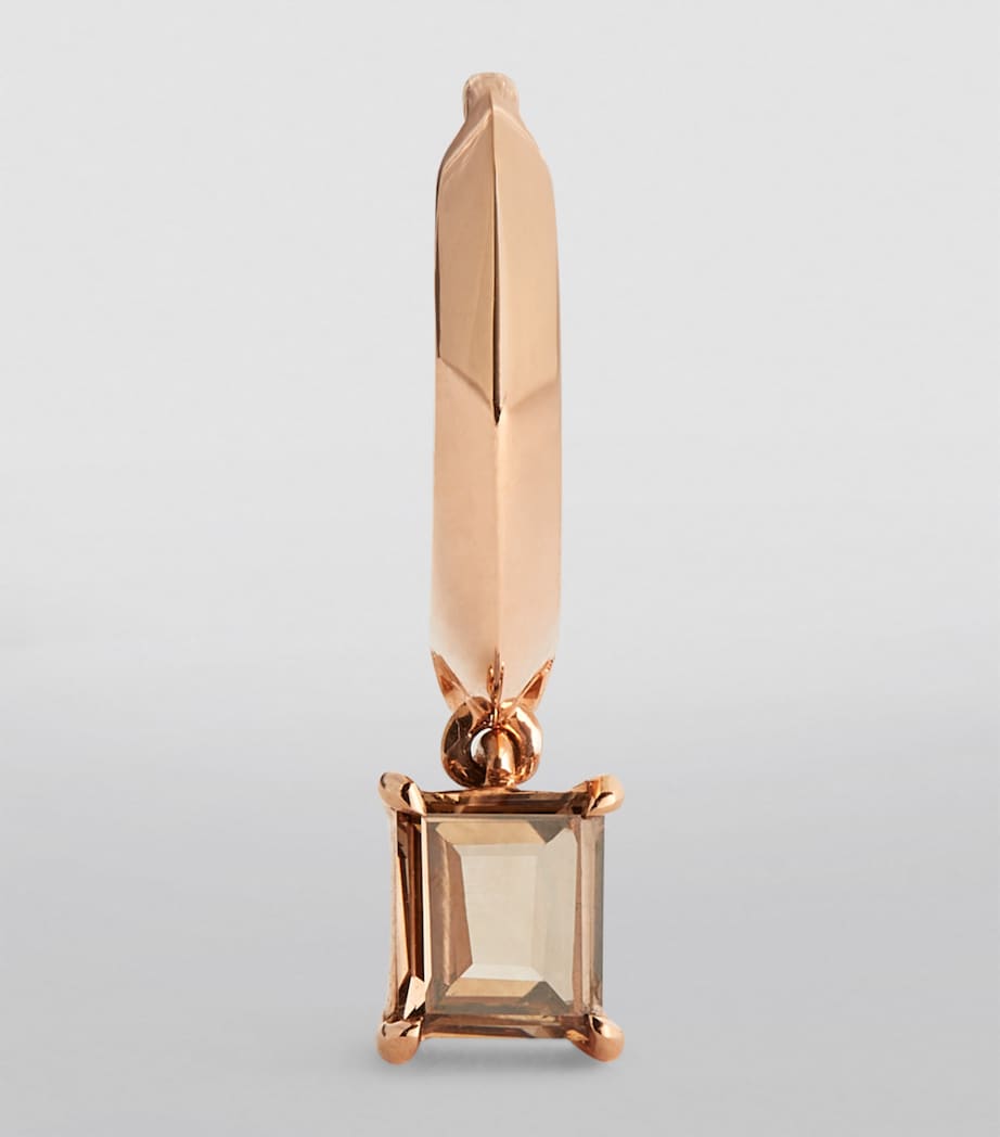 Eva Fehren Rose Gold and Diamond Prism Single Bevelled Hoop Earring Rose Gold Image 2