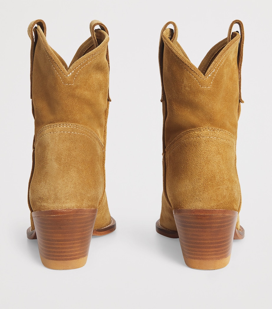 Suede Western Ankle Boots 55 CARAMEL Image 3