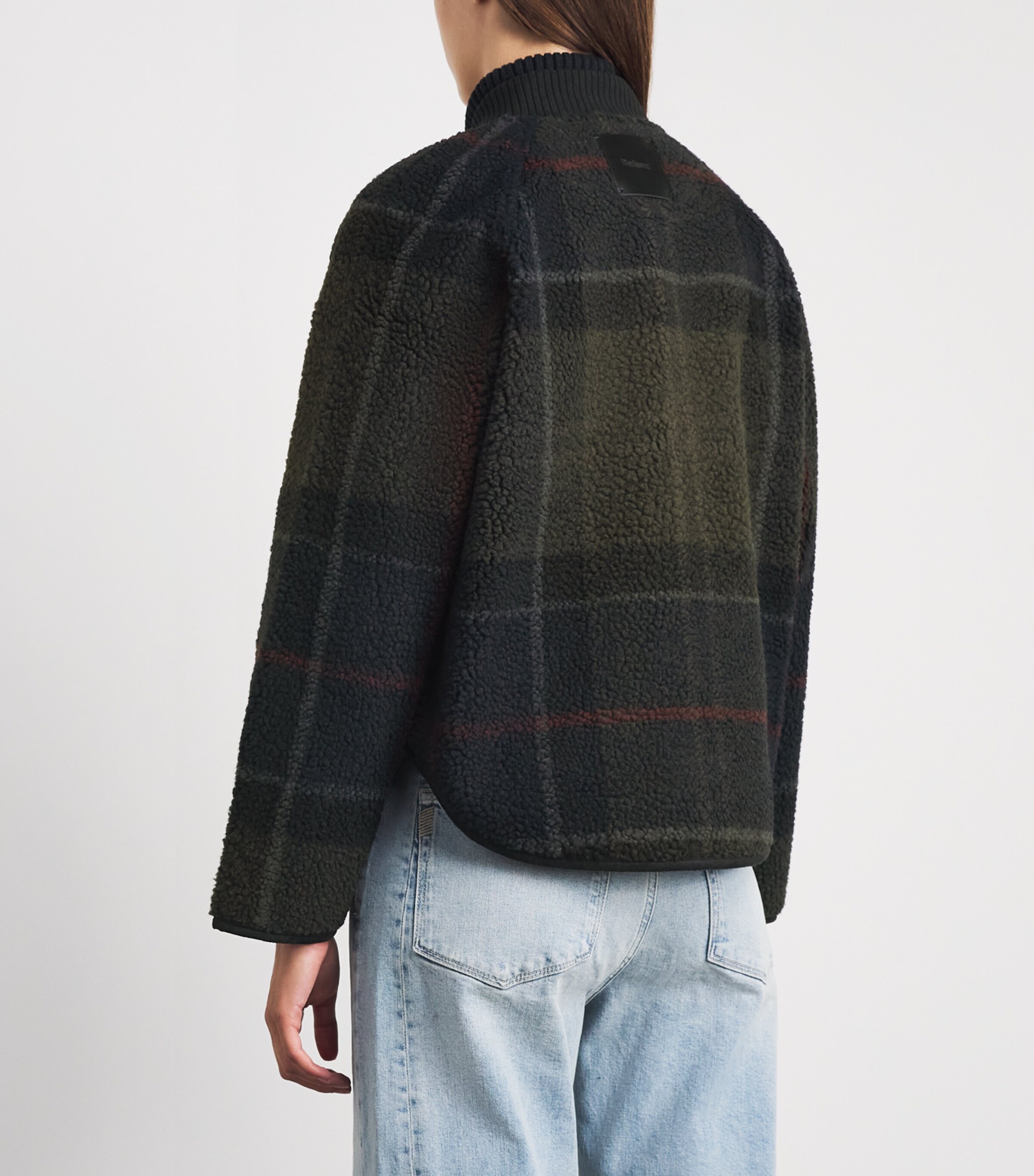 Barbour Womens Fleece Kirklees Jacket Shadow Clasc Tartan Image 5